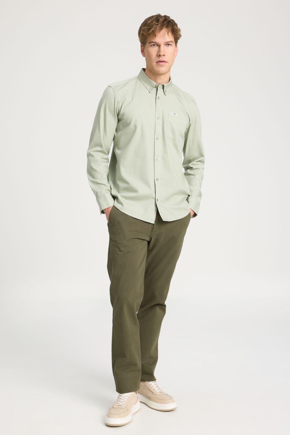 Wrangler Regular Fit Normal Kesim Düz Cepli Pamuk Gömlek - W241464 - Wrangler - W241464