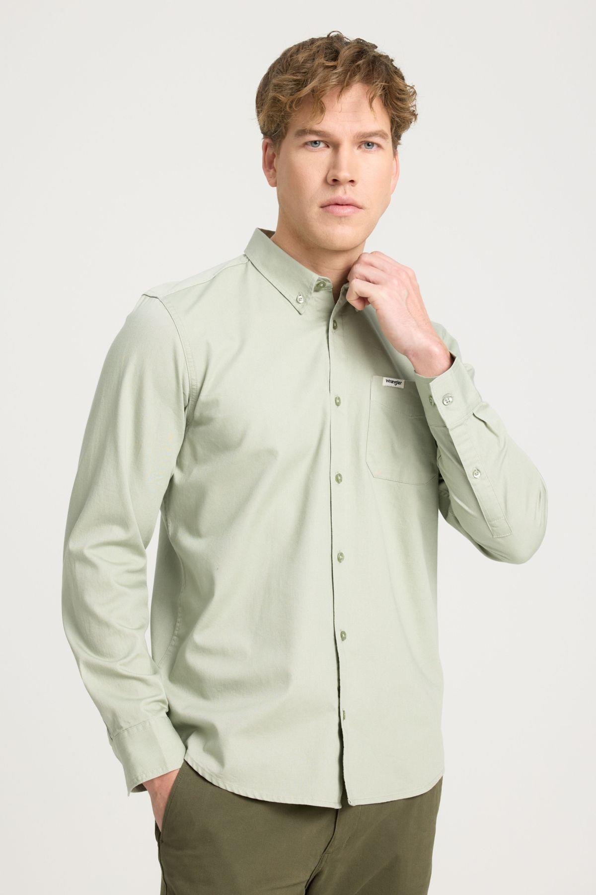 Wrangler Regular Fit Normal Kesim Düz Cepli Pamuk Gömlek - W241464 - Wrangler - W241464