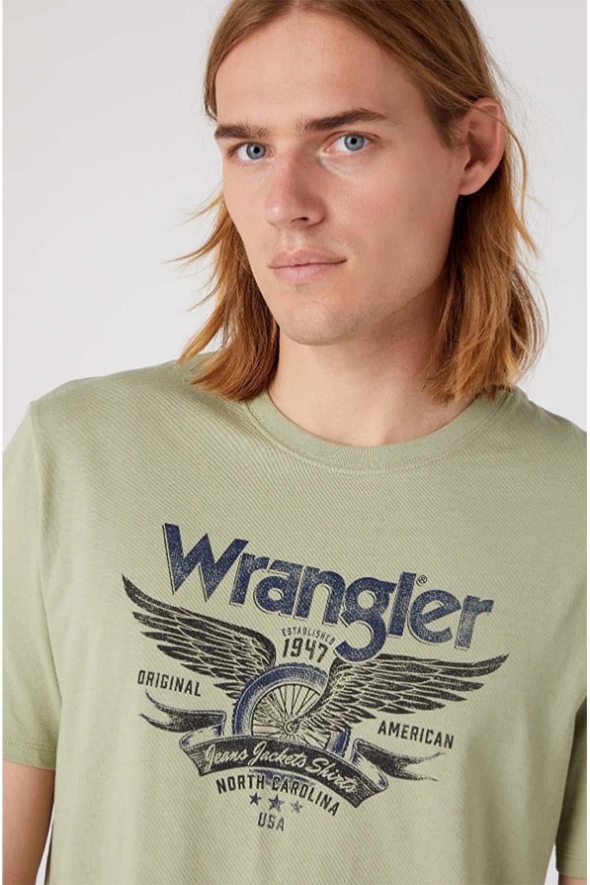 Wrangler Regular Fit Normal Kesim Pamuklu Bisiklet Yaka Tişört - W70PEE  - Wrangler - W70PEE