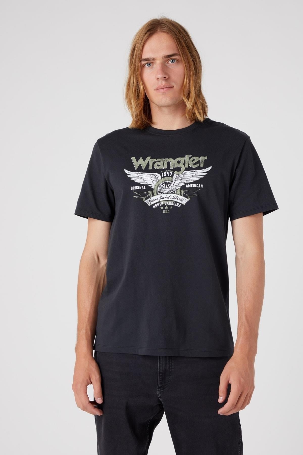 Wrangler Regular Fit Normal Kesim Pamuklu Bisiklet Yaka Tişört - W70PEE  - Wrangler - W70PEE