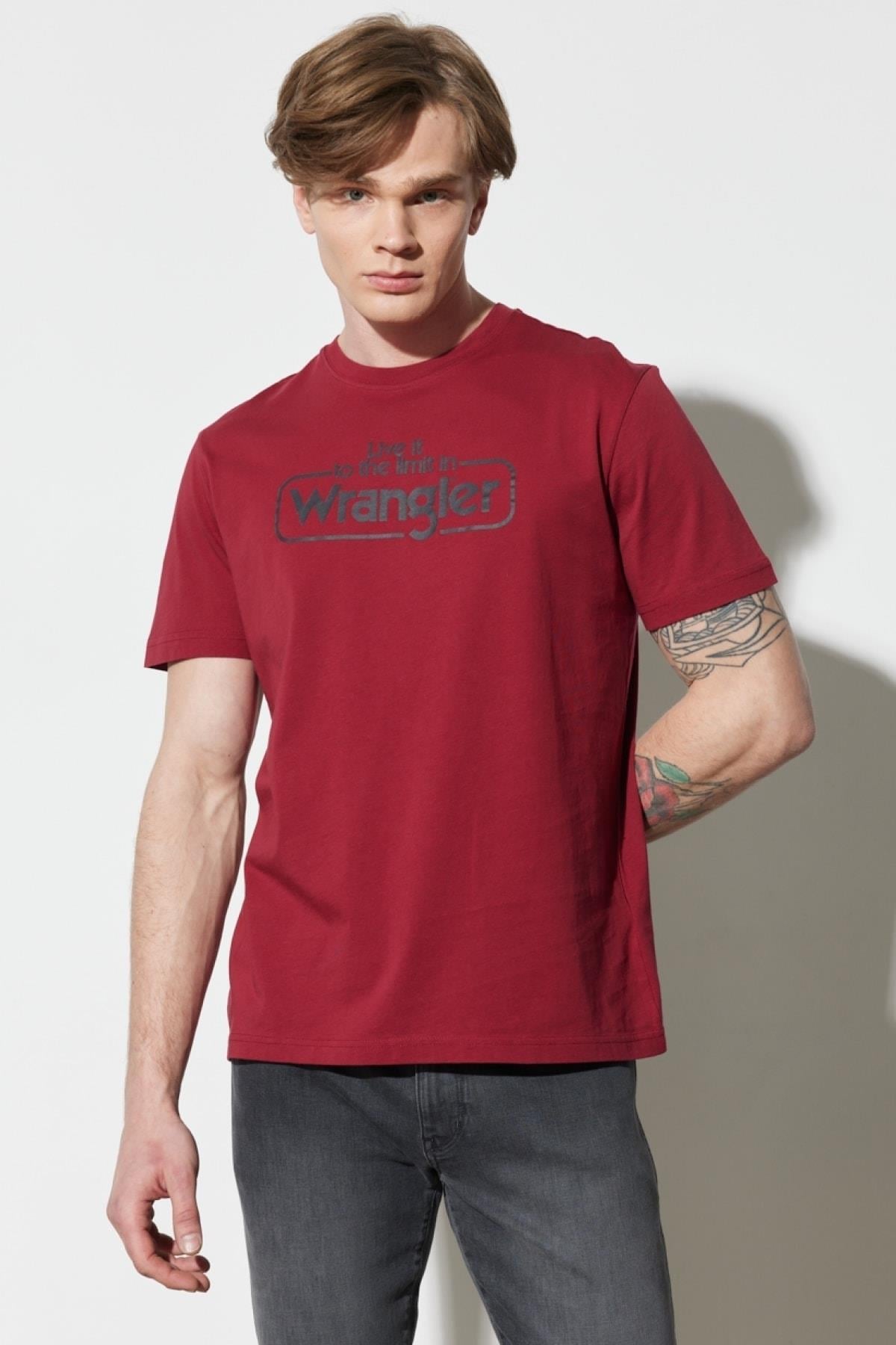 Wrangler Regular Fit Normal Kesim Pamuklu Kırmızı T-shirt - W70SD3  - Wrangler - W70SD3