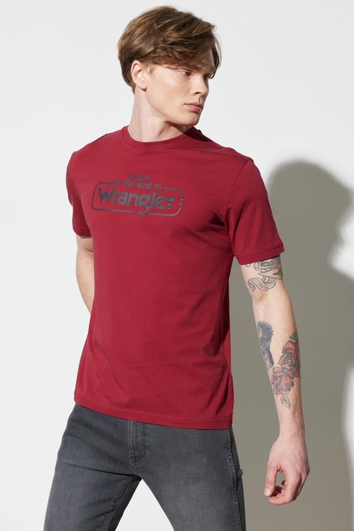 Wrangler Regular Fit Normal Kesim Pamuklu Kırmızı T-shirt - W70SD3  - Wrangler - W70SD3