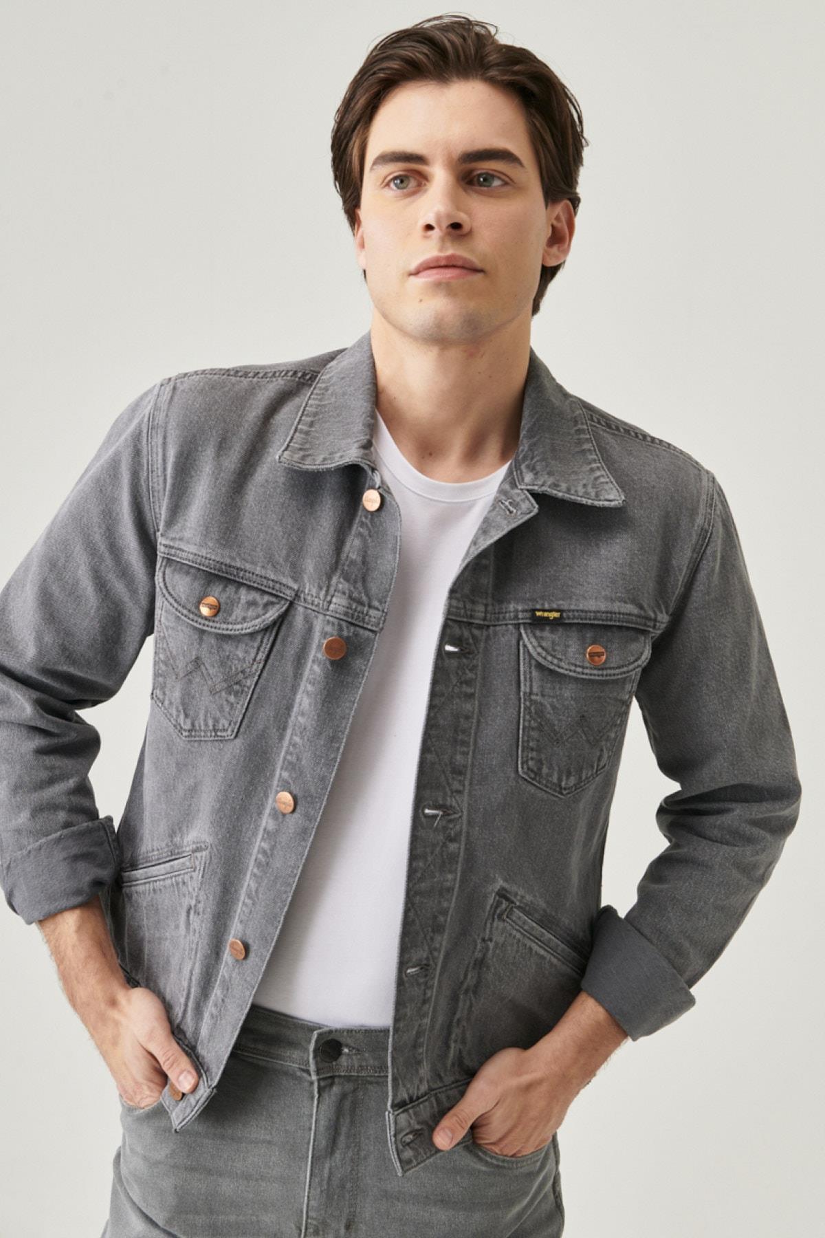Wrangler Regular Fit Rahat Kesim Pamuklu Denim Kot Ceket - W4MJ - Wrangler - W4MJ