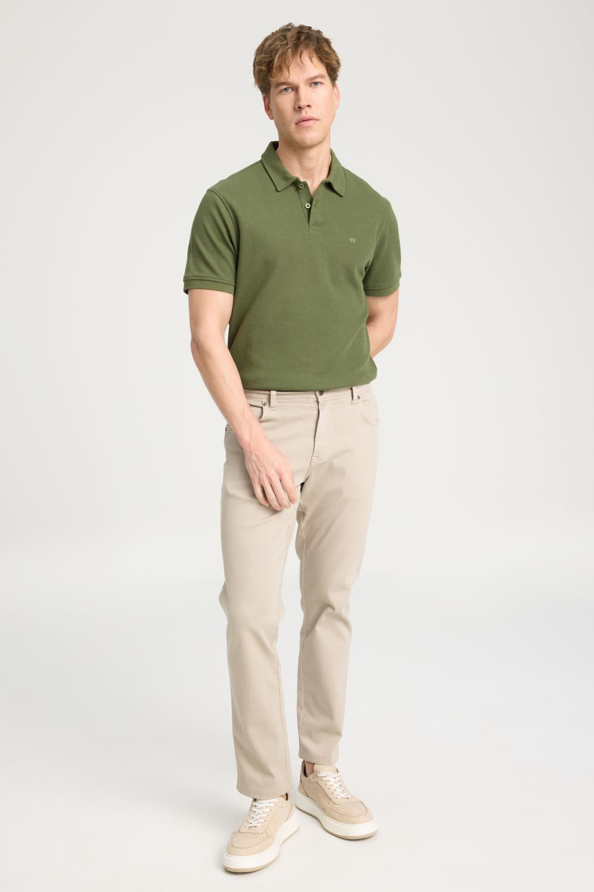 Wrangler Texas Slim Fit Dar Kesim Normal Bel Dar Paça Esnek Bej Erkek Pantolon - W212331 - Wrangler - 2-W212331