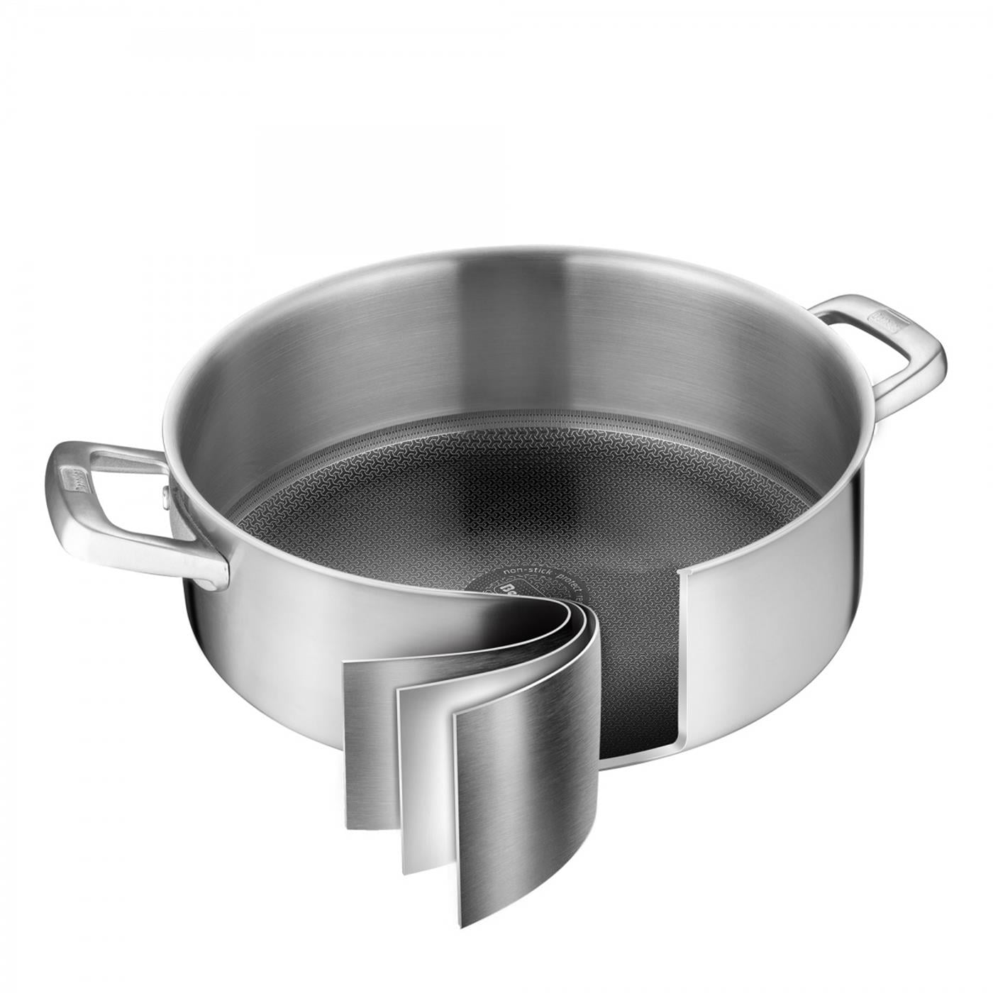099212 Tricion Pro Paslanmaz Çelik Pilav/Karnıyarık Tenceresi Cam Kapaklı 28cm