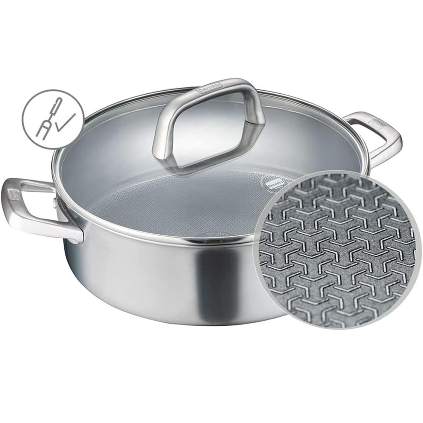 099212 Tricion Pro Paslanmaz Çelik Pilav/Karnıyarık Tenceresi Cam Kapaklı 28cm