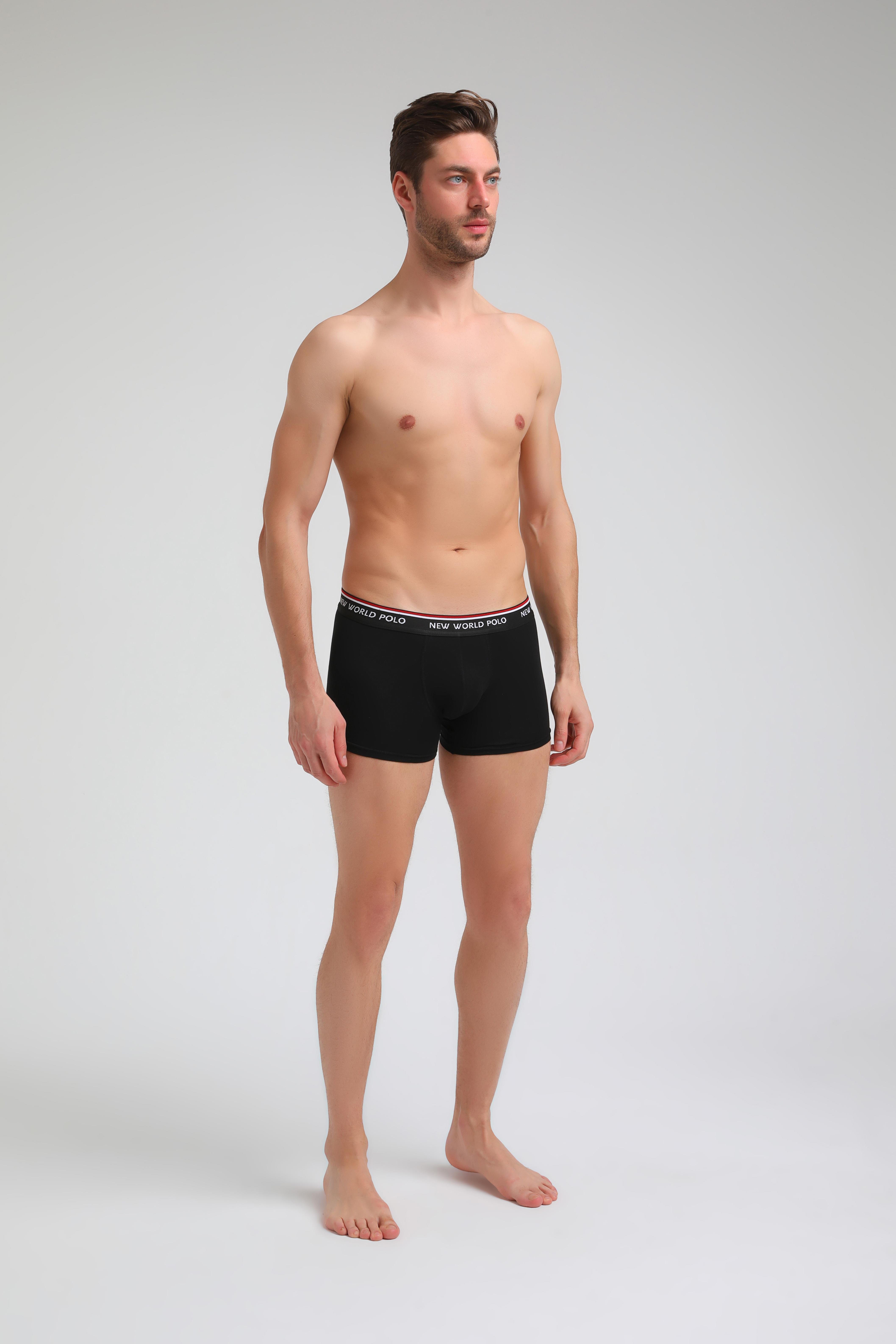 Basic 3'lü Boxer Siyah Likralı Boxer Set 23SSM1003
