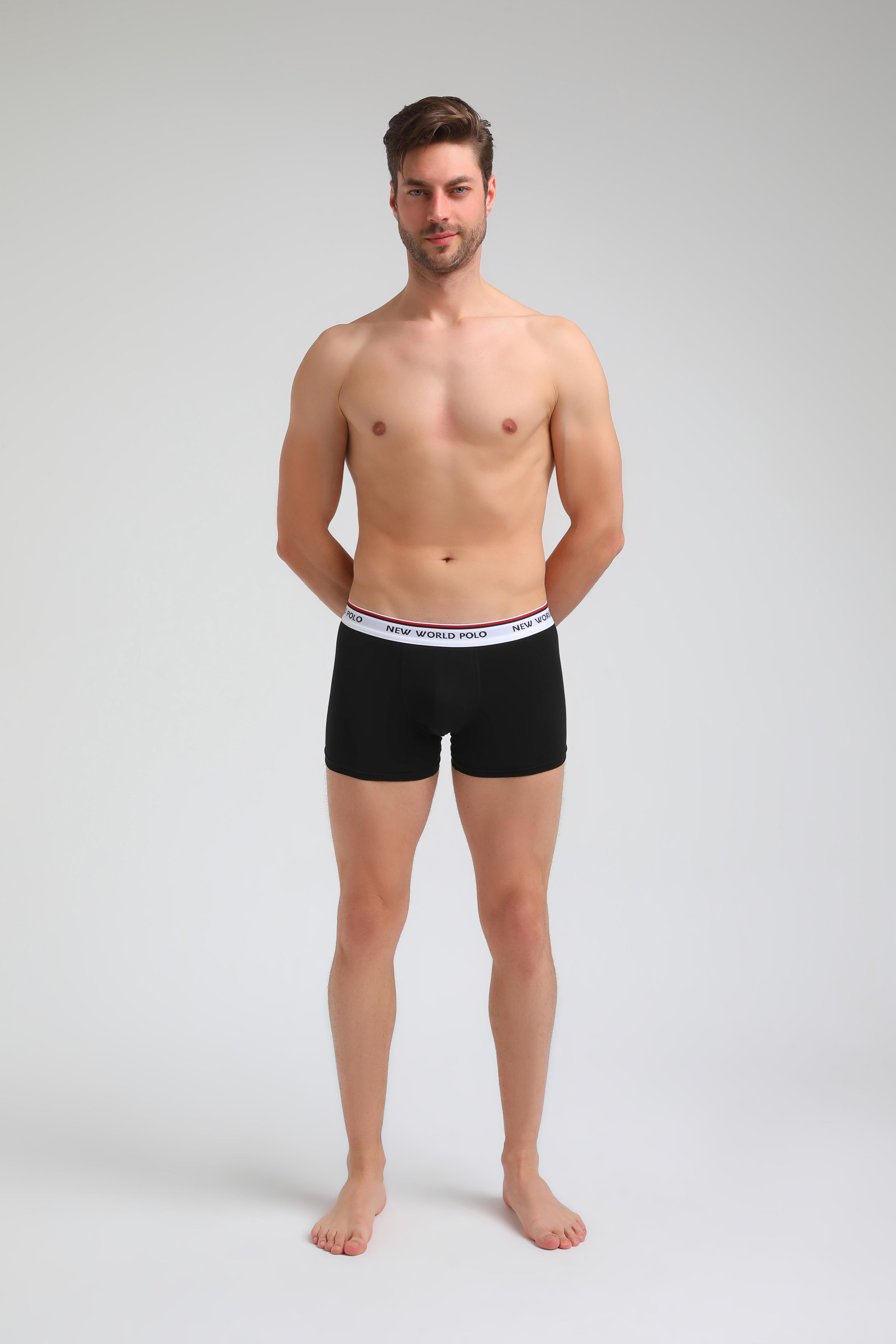 Basic 3'lü Boxer Siyah Likralı Boxer Set 23SSM1003