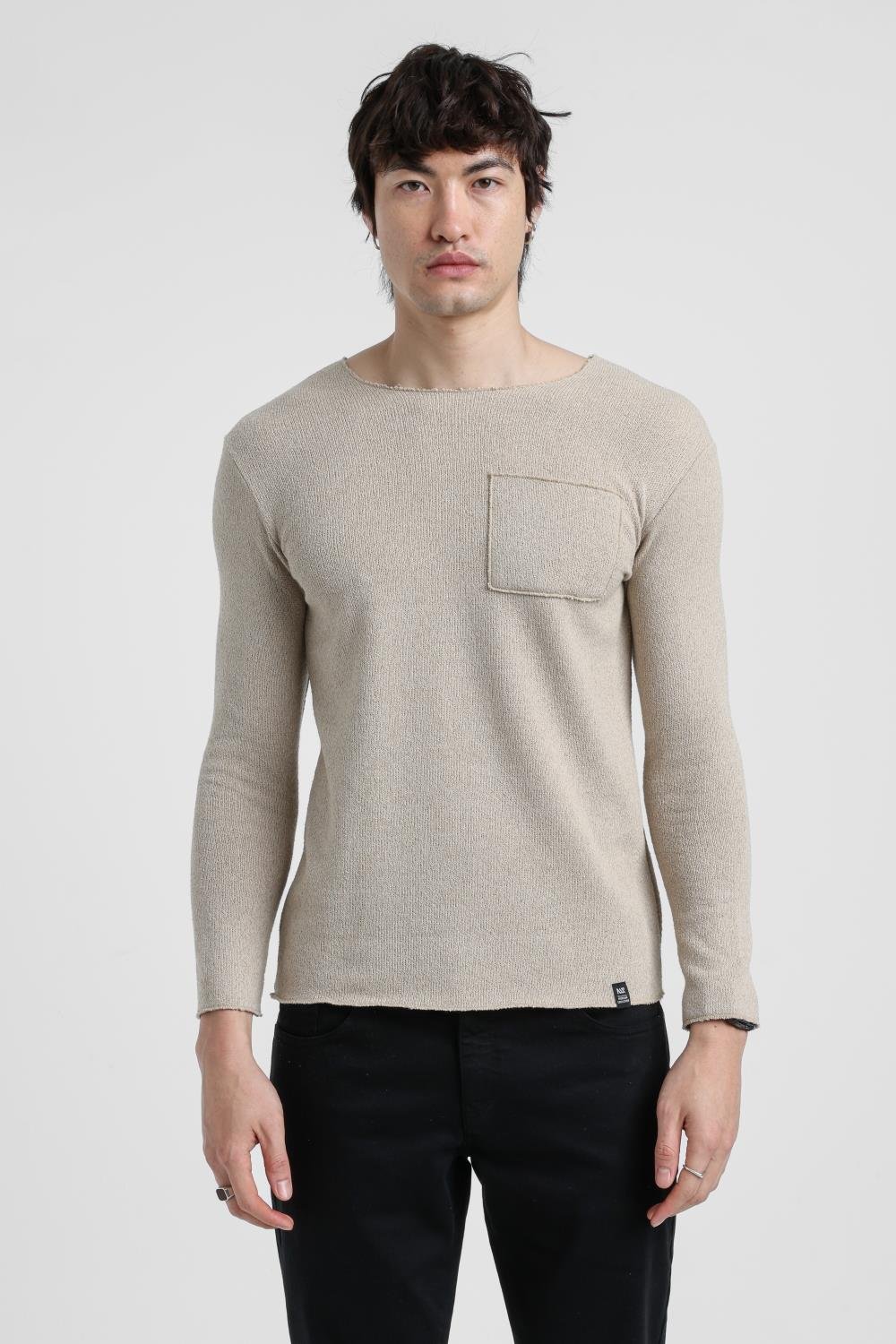 Bisiklet Yaka Bej Regular Custom Sweatshirt 25FWM80011
