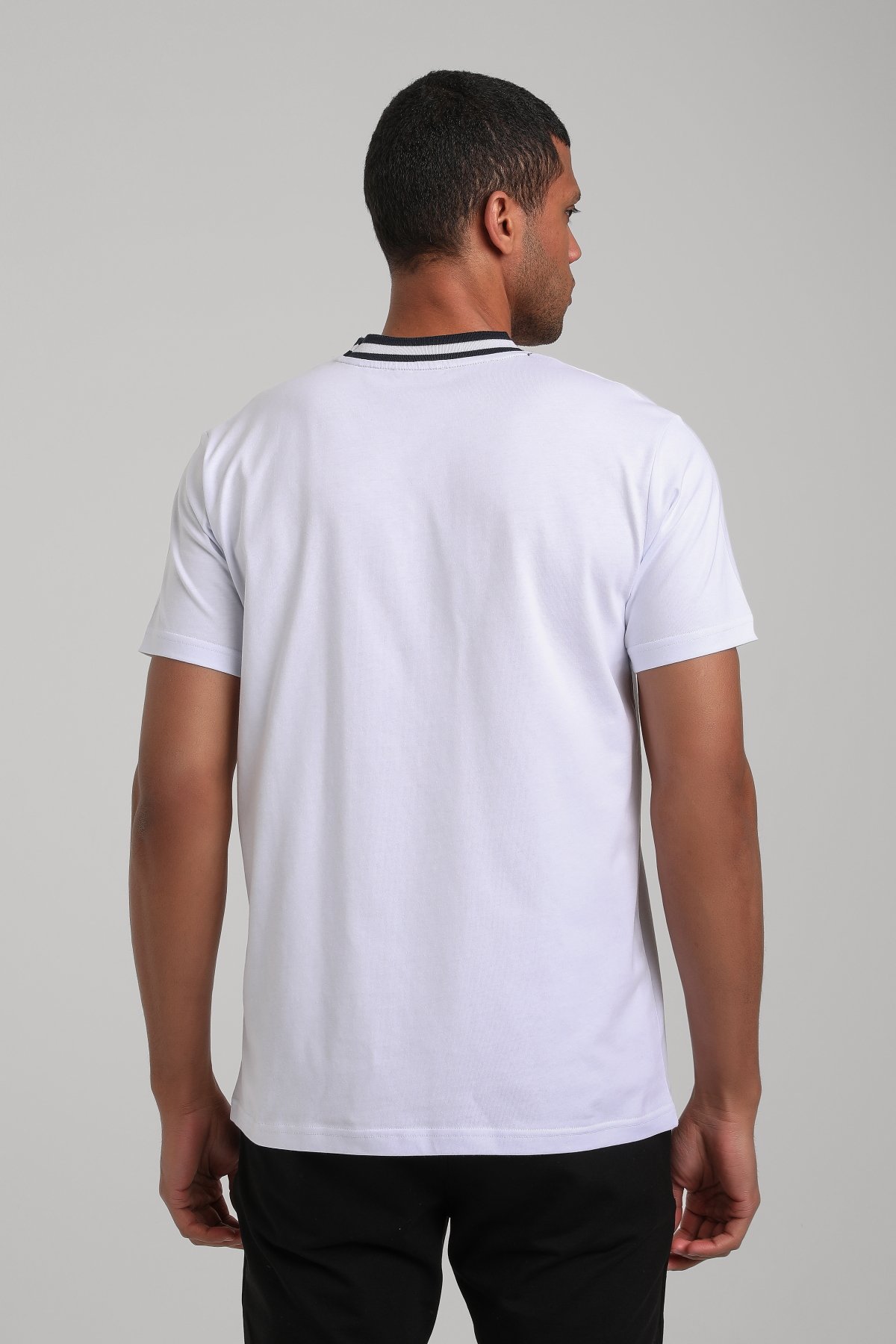 Bisiklet Yaka Beyaz Regular Custom Tişört 24SSM20300