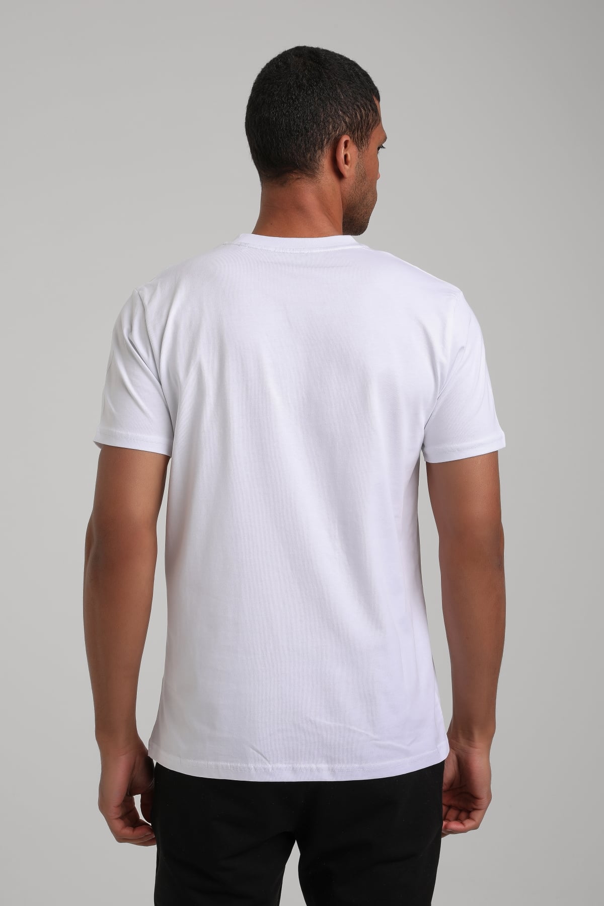 Bisiklet Yaka Beyaz Regular Custom Tişört 24SSM20320