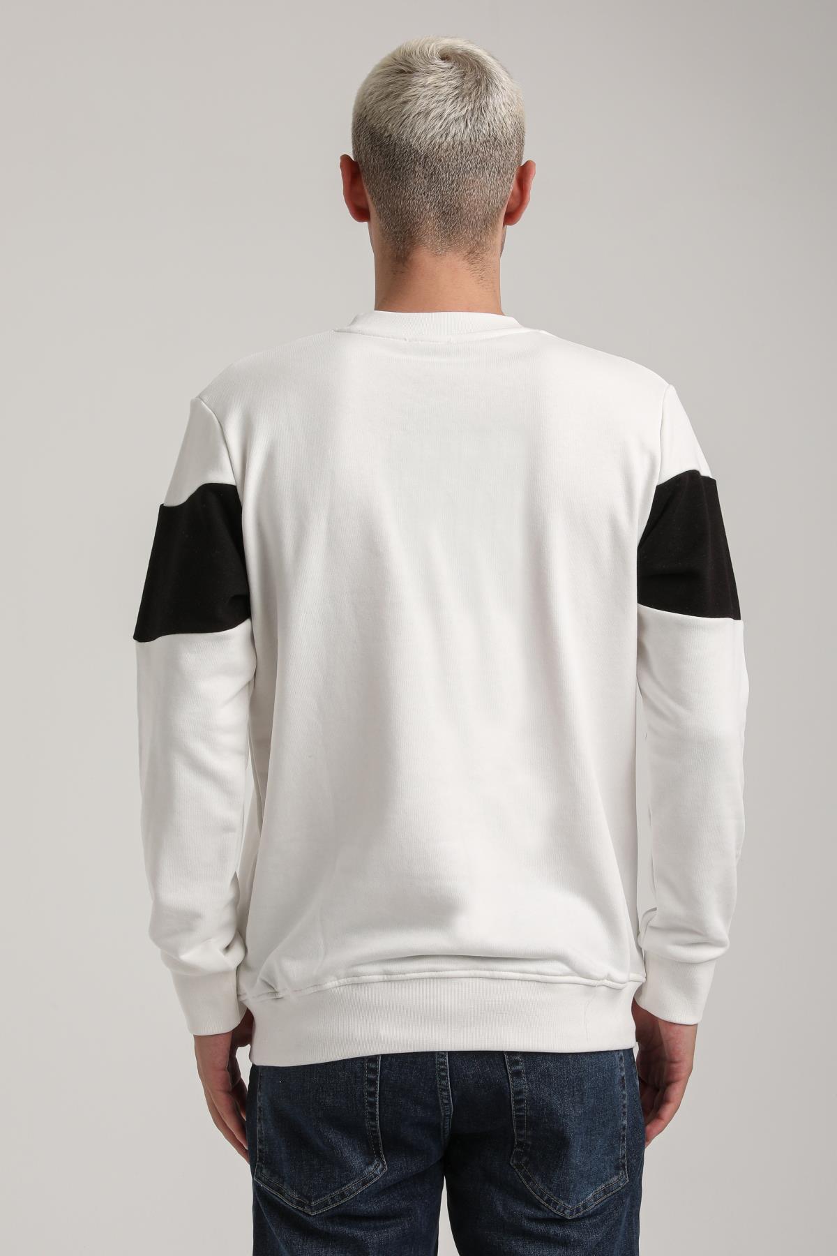 Bisiklet Yaka Ekru Slim Fit Sweatshirt 24FWM60203
