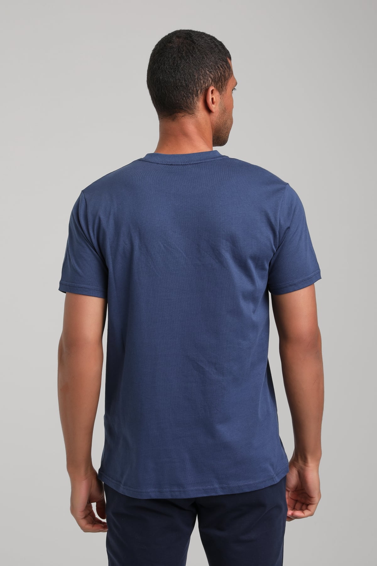 Bisiklet Yaka İndigo Regular Custom Tişört 24SSM20328
