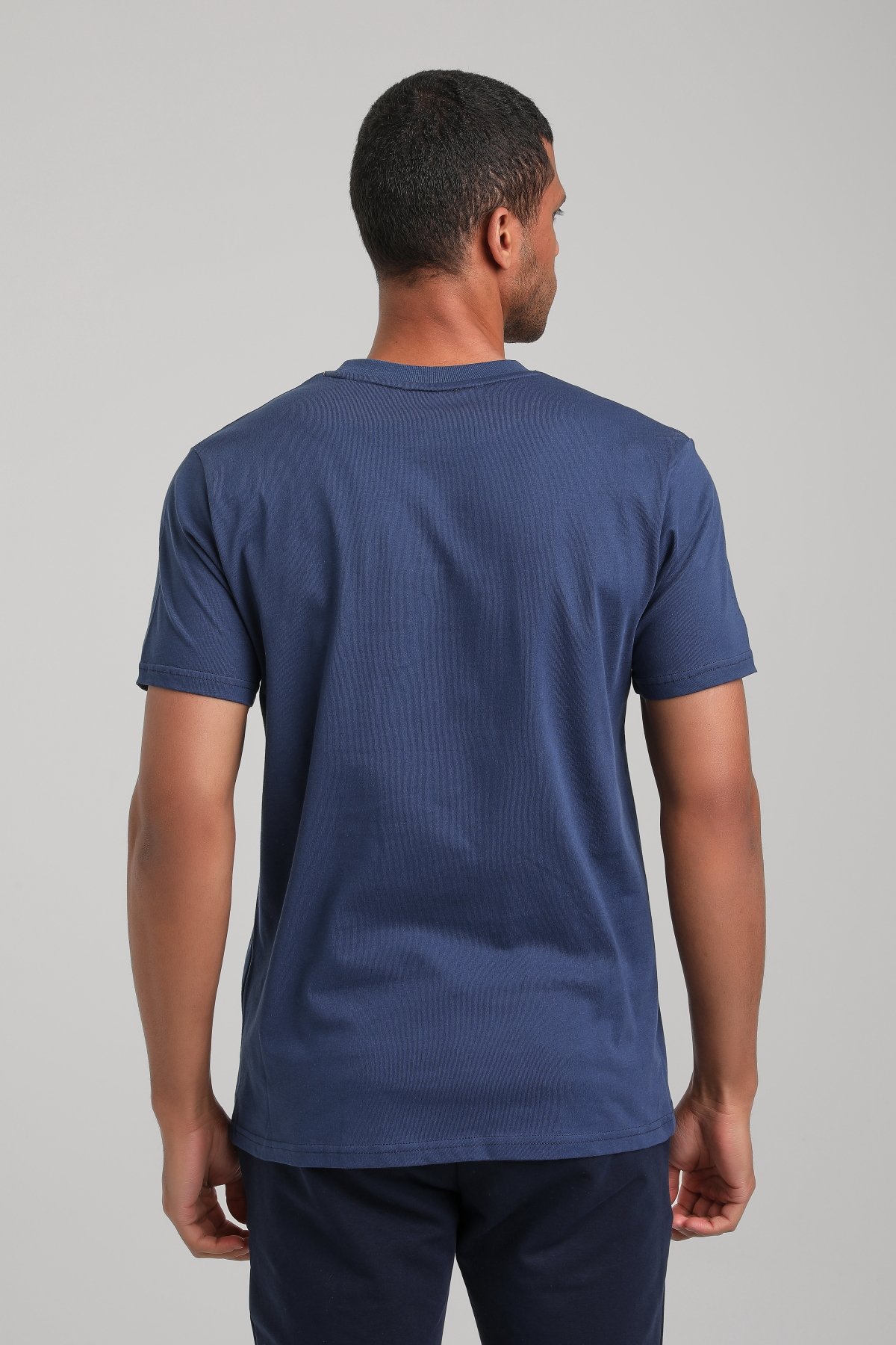 Bisiklet Yaka İndigo Regular Custom Tişört 24SSM20293