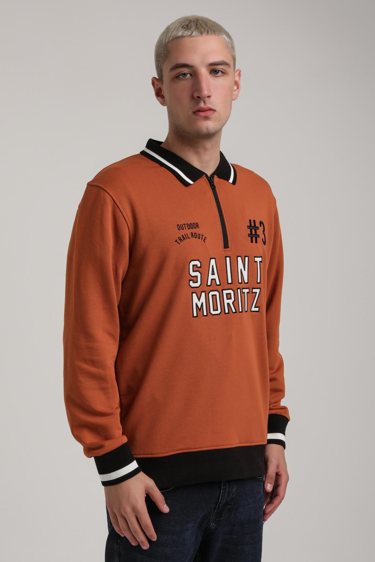 Bisiklet Yaka Kiremit Slim Fit Sweatshirt 24FWM60207