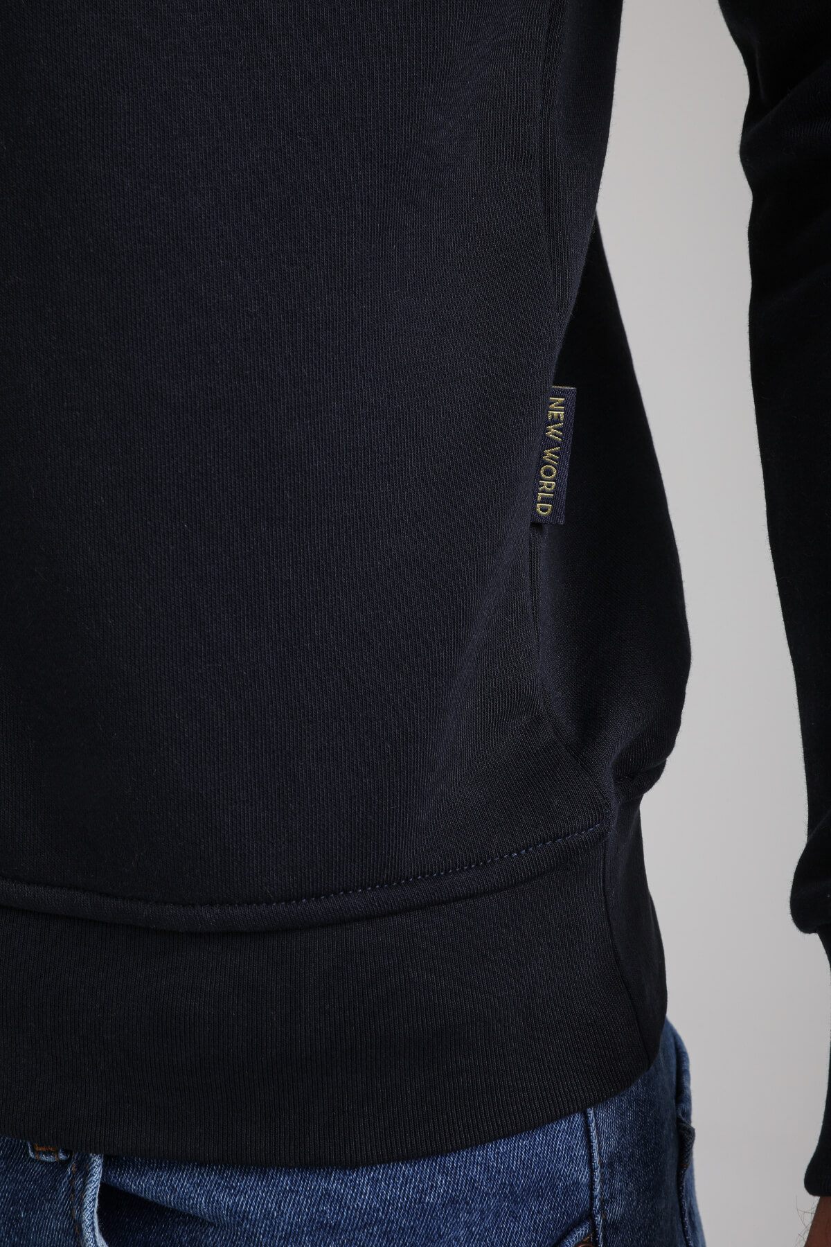 Bisiklet Yaka Lacivert Regular Custom Sweatshirt 23FWM60141