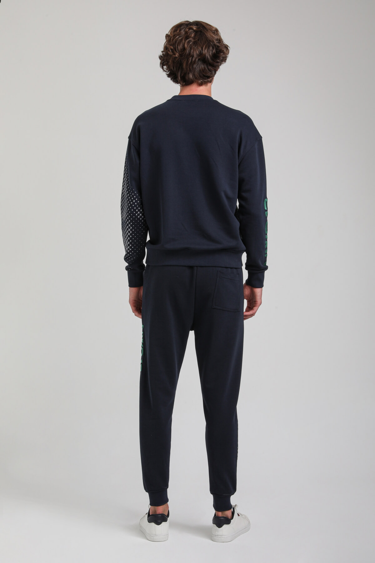 Bisiklet Yaka Lacivert Slim Fit Eşofman 23FWM60157