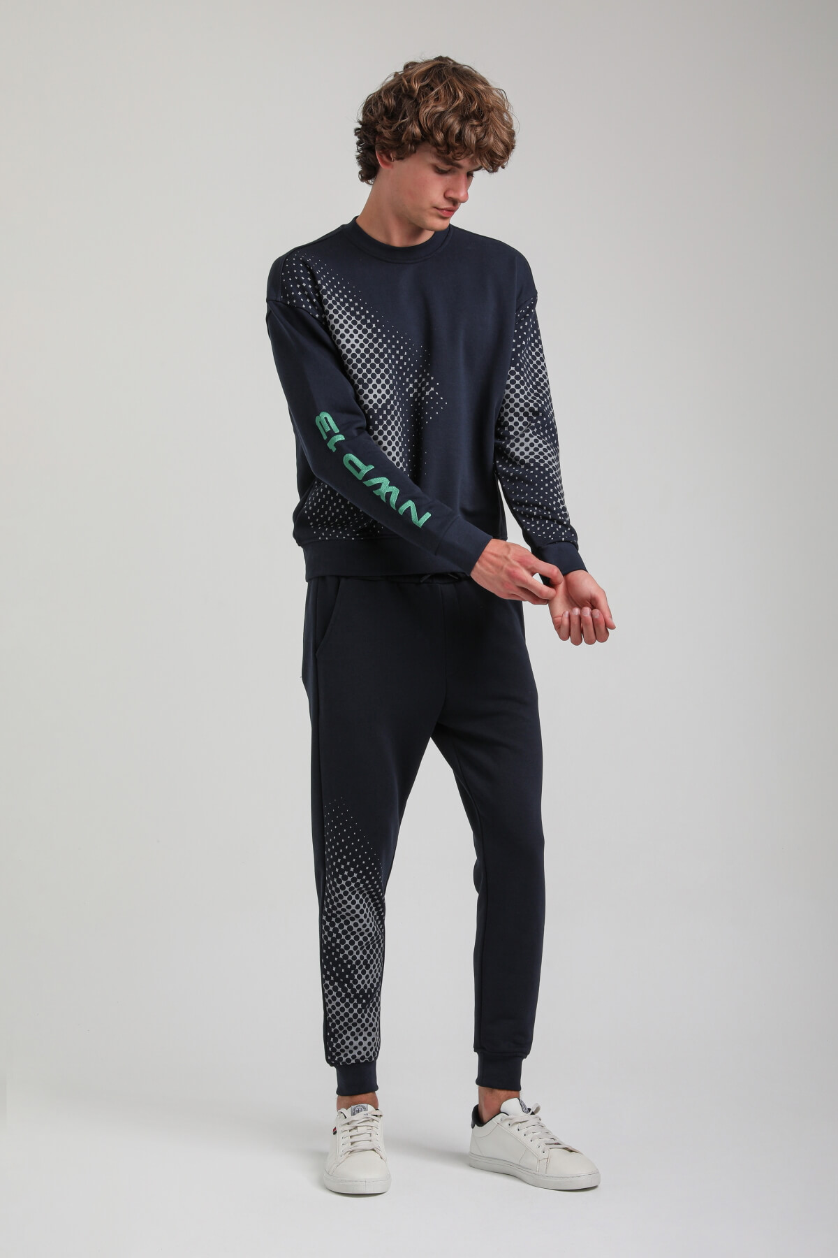 Bisiklet Yaka Lacivert Slim Fit Eşofman 23FWM60157