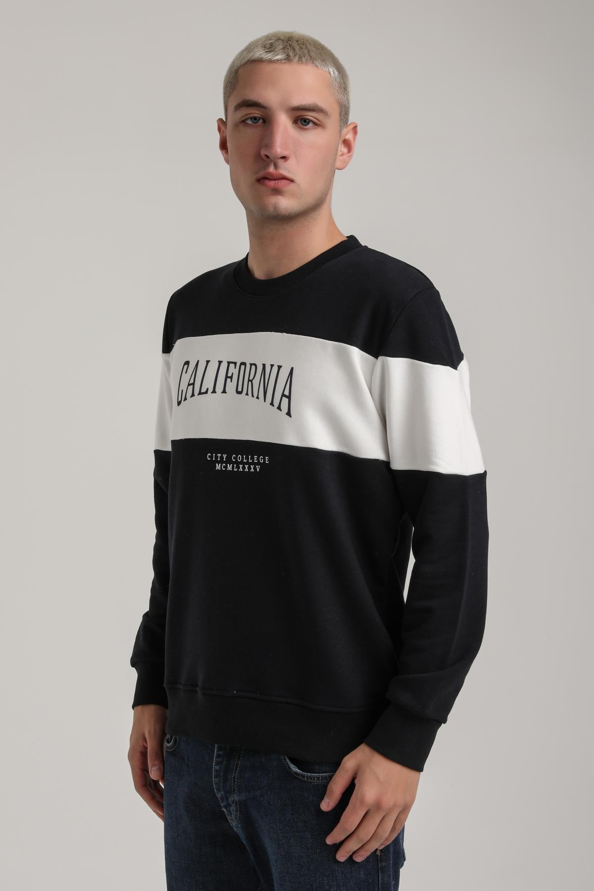 Bisiklet Yaka Lacivert Slim Fit Sweatshirt 24FWM60203