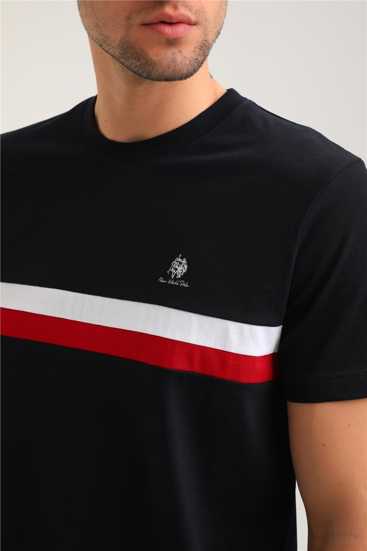 Bisiklet Yaka Lacivert Slim Fit Tişört 24SSM20336