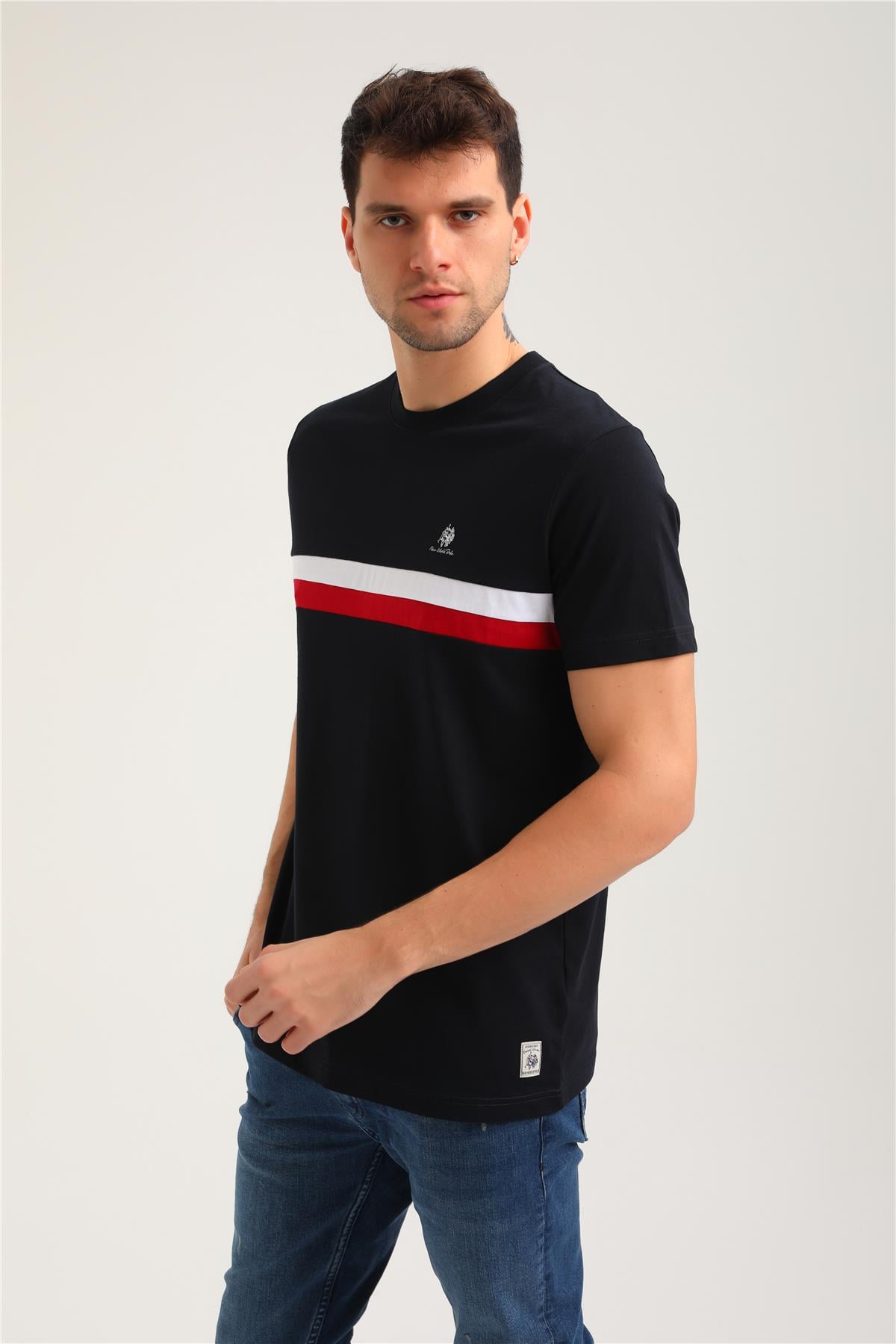 Bisiklet Yaka Lacivert Slim Fit Tişört 24SSM20336
