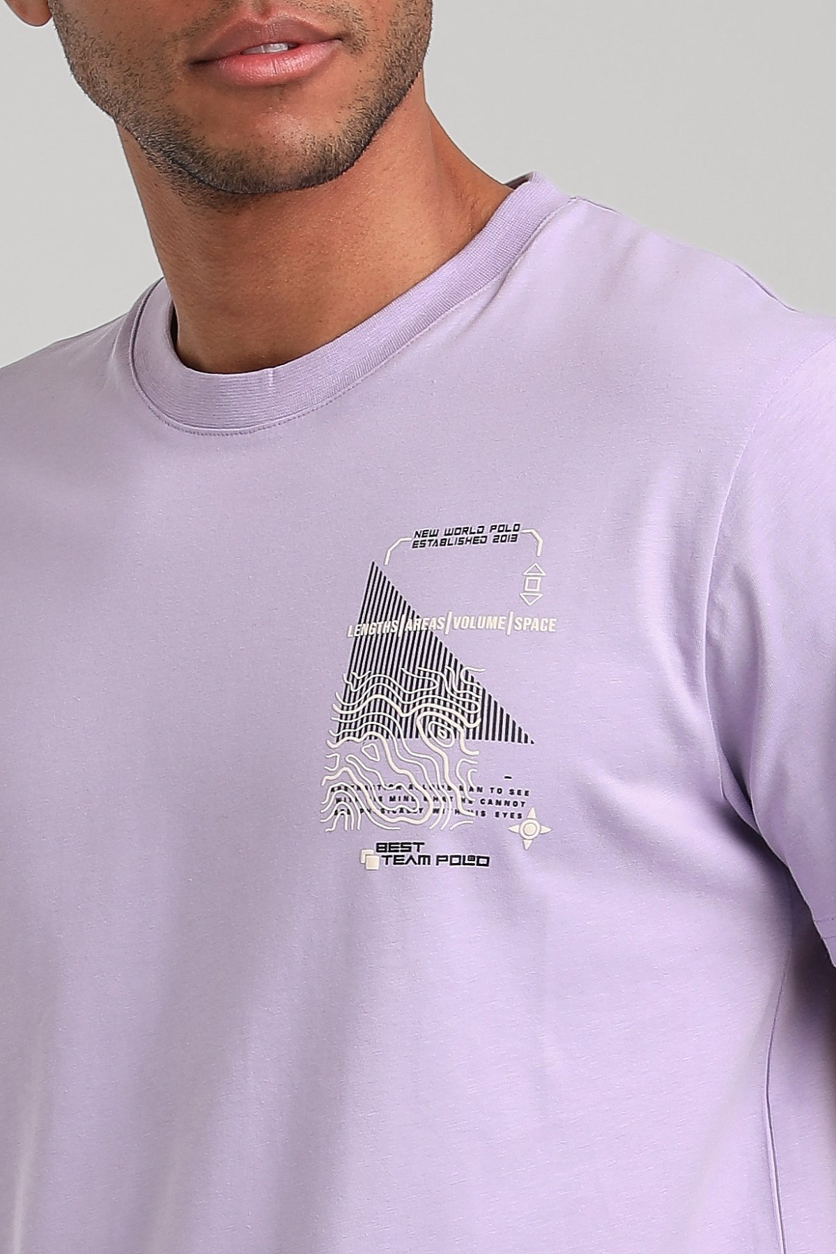 Bisiklet Yaka Lila Regular Custom Tişört 24SSM20293