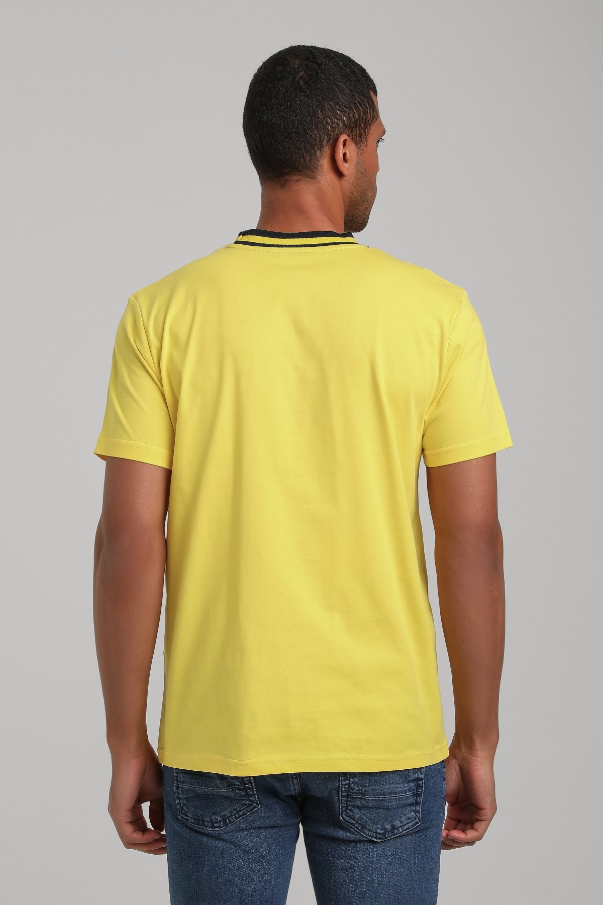 Bisiklet Yaka Sarı Regular Custom Tişört 24SSM20300