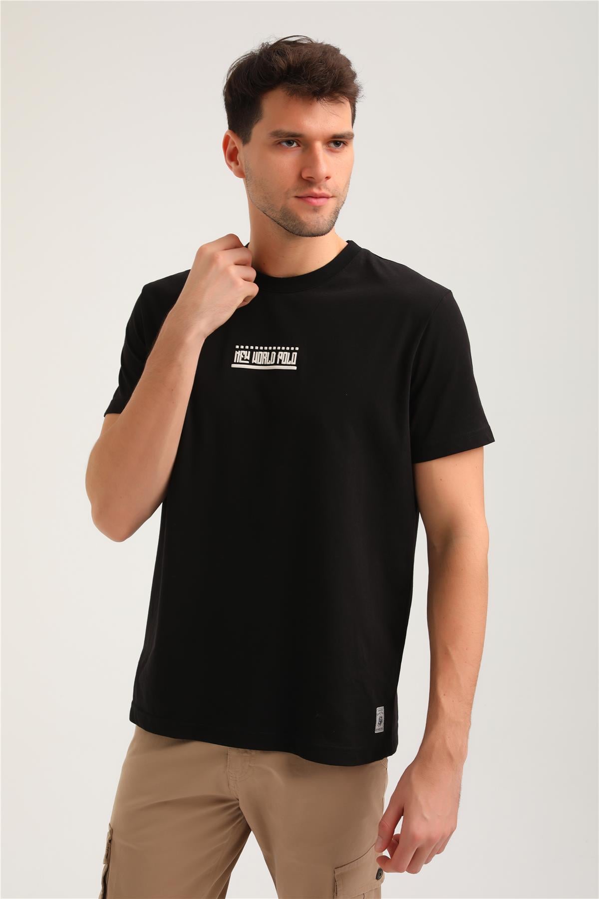 Bisiklet Yaka Siyah Slim Fit Tişört 24SSM20283