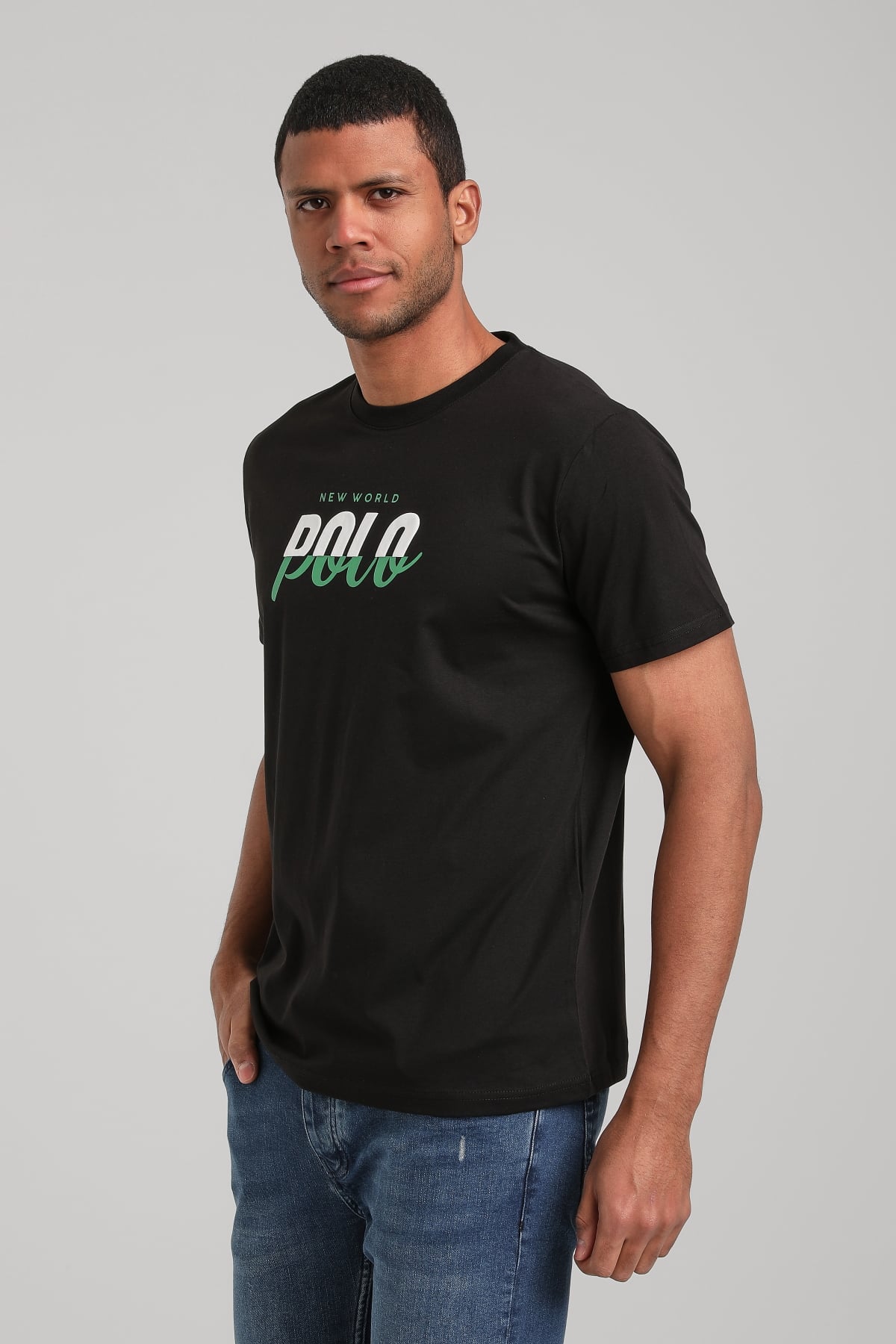 Bisiklet Yaka Siyah Slim Fit Tişört 24SSM20292