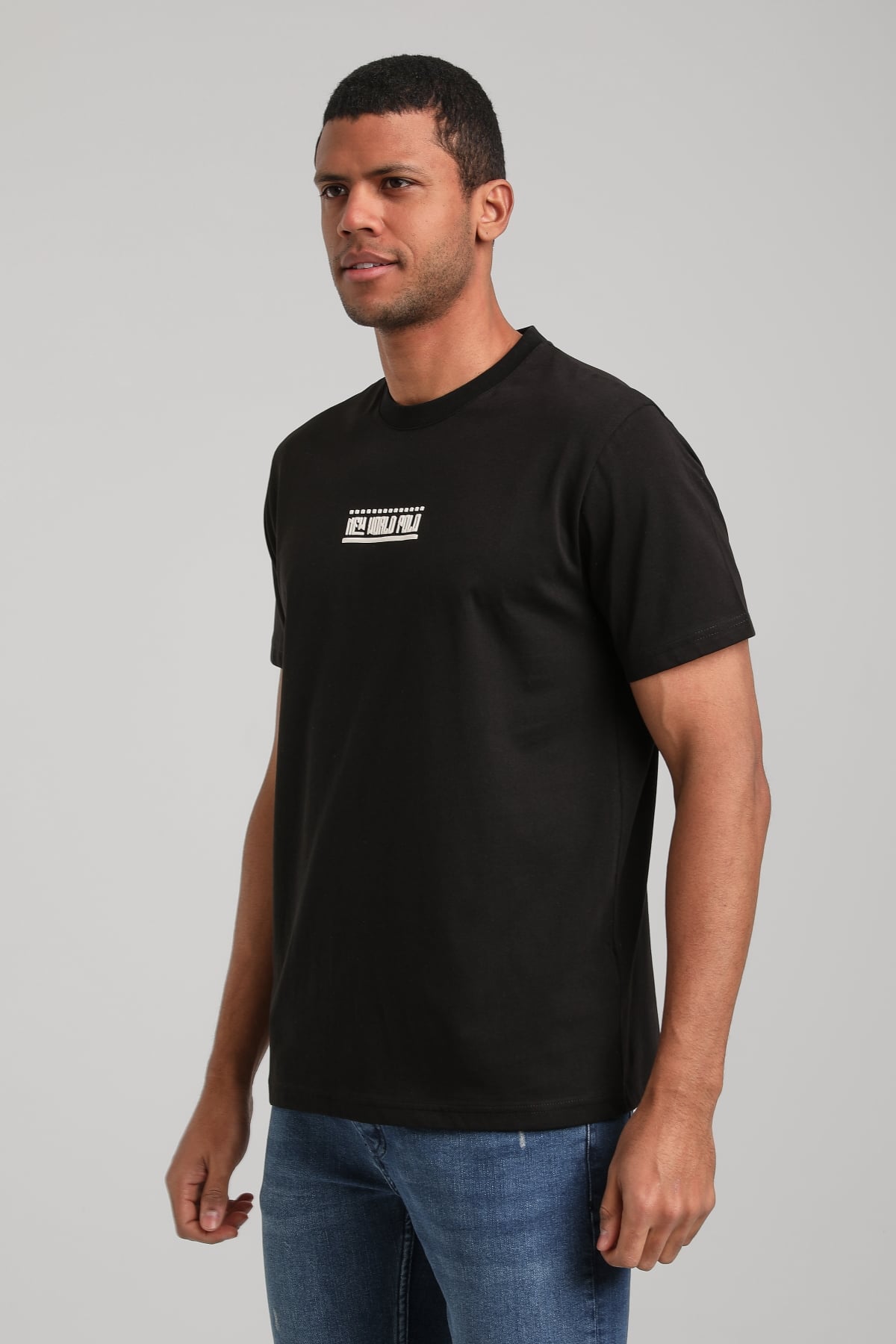 Bisiklet Yaka Siyah Slim Fit Tişört 24SSM20283
