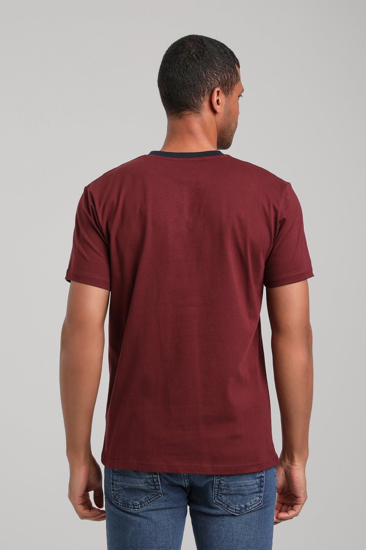 Bisiklet Yaka Vişne Regular Custom Tişört 24SSM20291