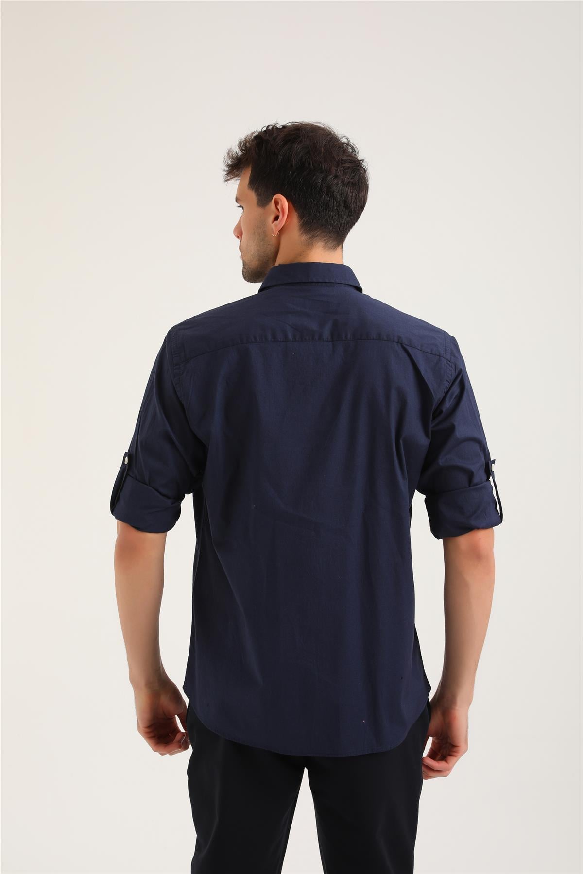 Gömlek Lacivert Slim Fit Gömlek 24SSM30003