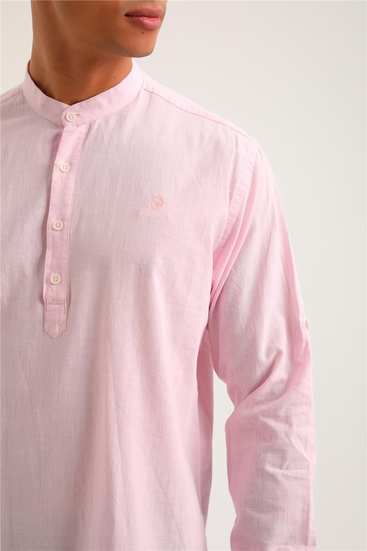 Gömlek Pembe Regular Custom Gömlek 24SSM30004