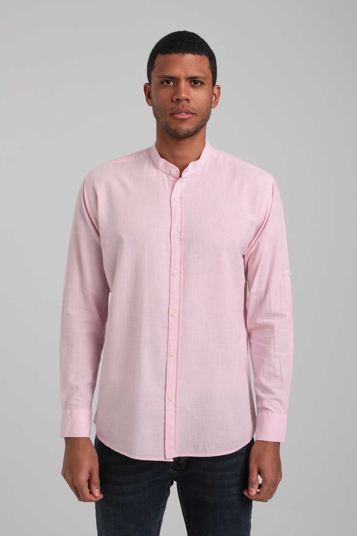 Gömlek Pembe Regular Custom Gömlek 24SSM30001