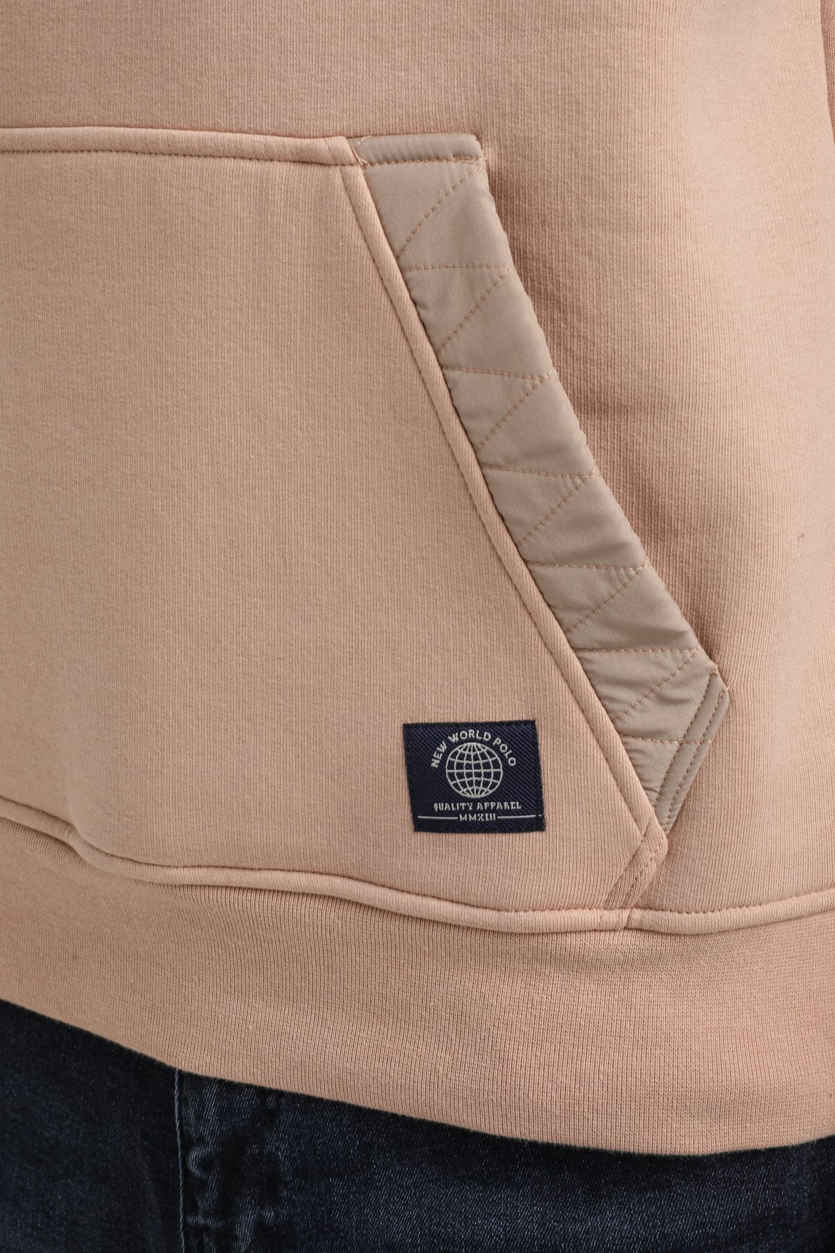 Kapüşonlu Bej Slim Fit Hoodie 23FWM64061