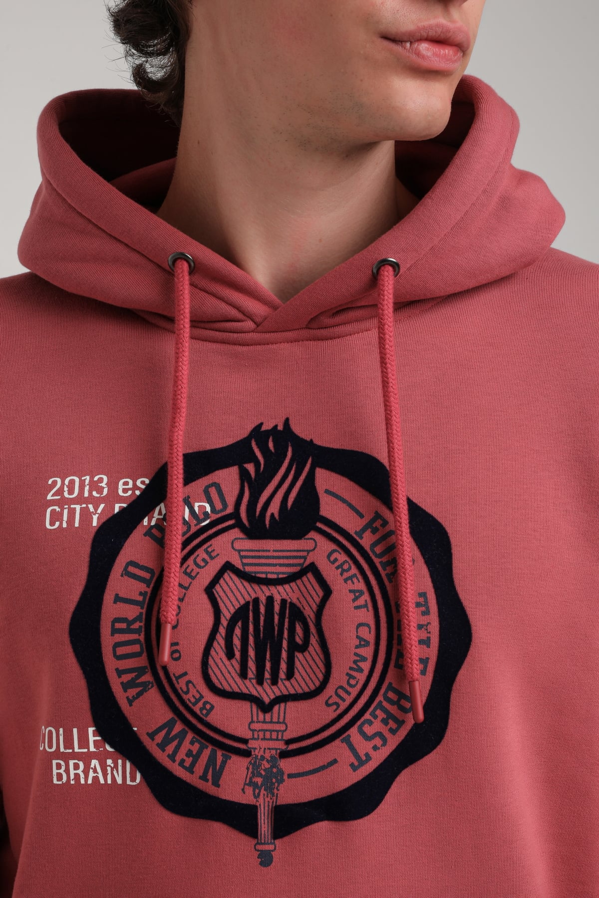 Kapüşonlu Kestane Slim Fit Hoodie 23FWM64054