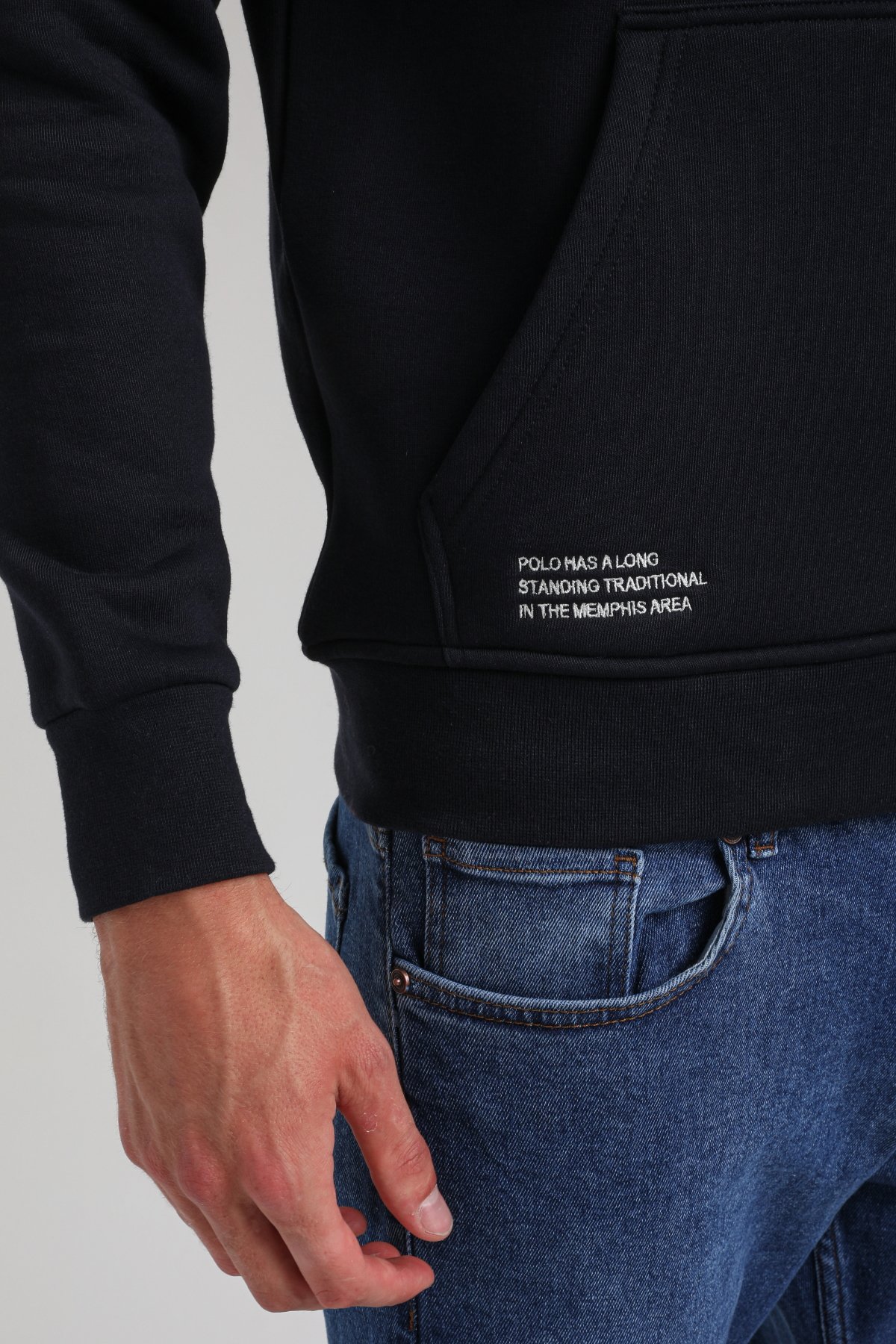 Kapüşonlu Lacivert Slim Fit Hoodie 23FWM64046