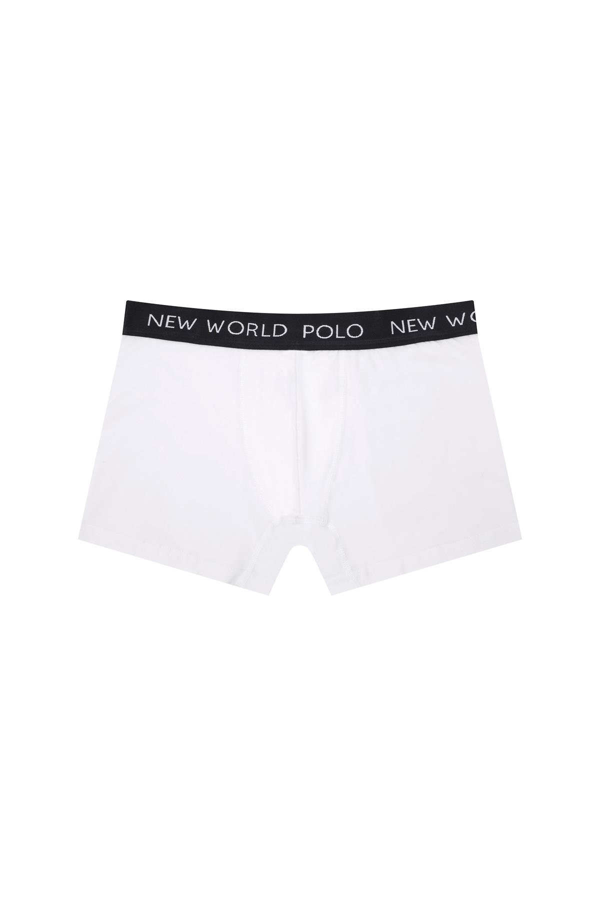 New World Polo Basic 3'lü Boxer Lacivert-Beyaz-Gri Slim Fit Boxer Set 23SSM1001