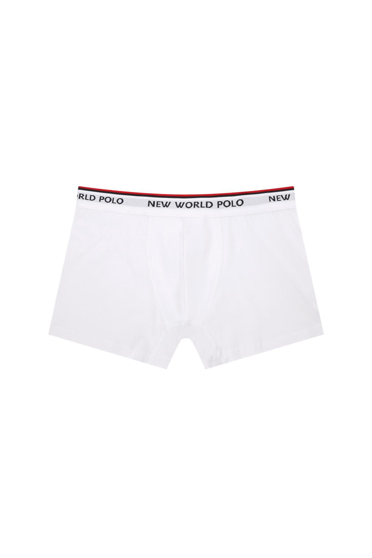 New World Polo Basic 3'lü Boxer Lacivert-Kırmızı-Beyaz Slim Fit Boxer Set 23SSM1003