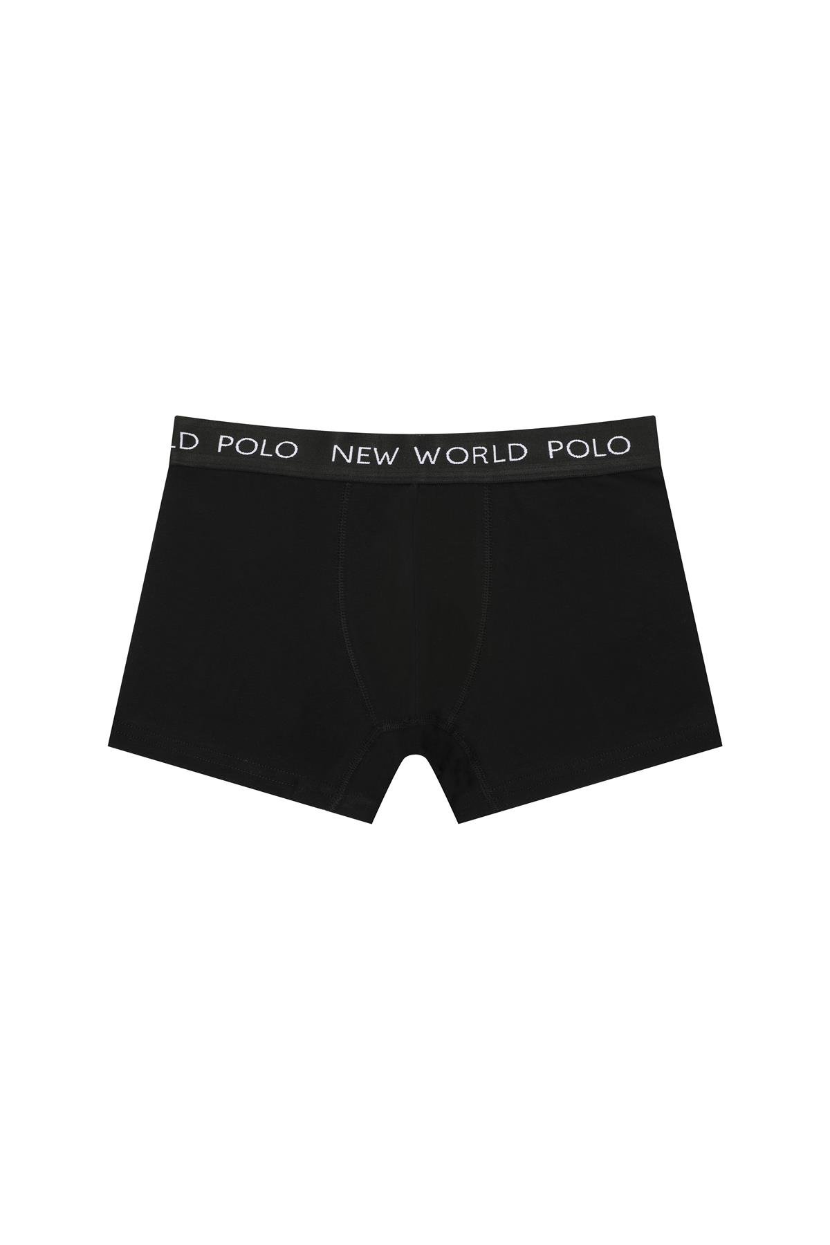 New World Polo Basic 3'lü Boxer Siyah Slim Fit Boxer Set 23SSM1001