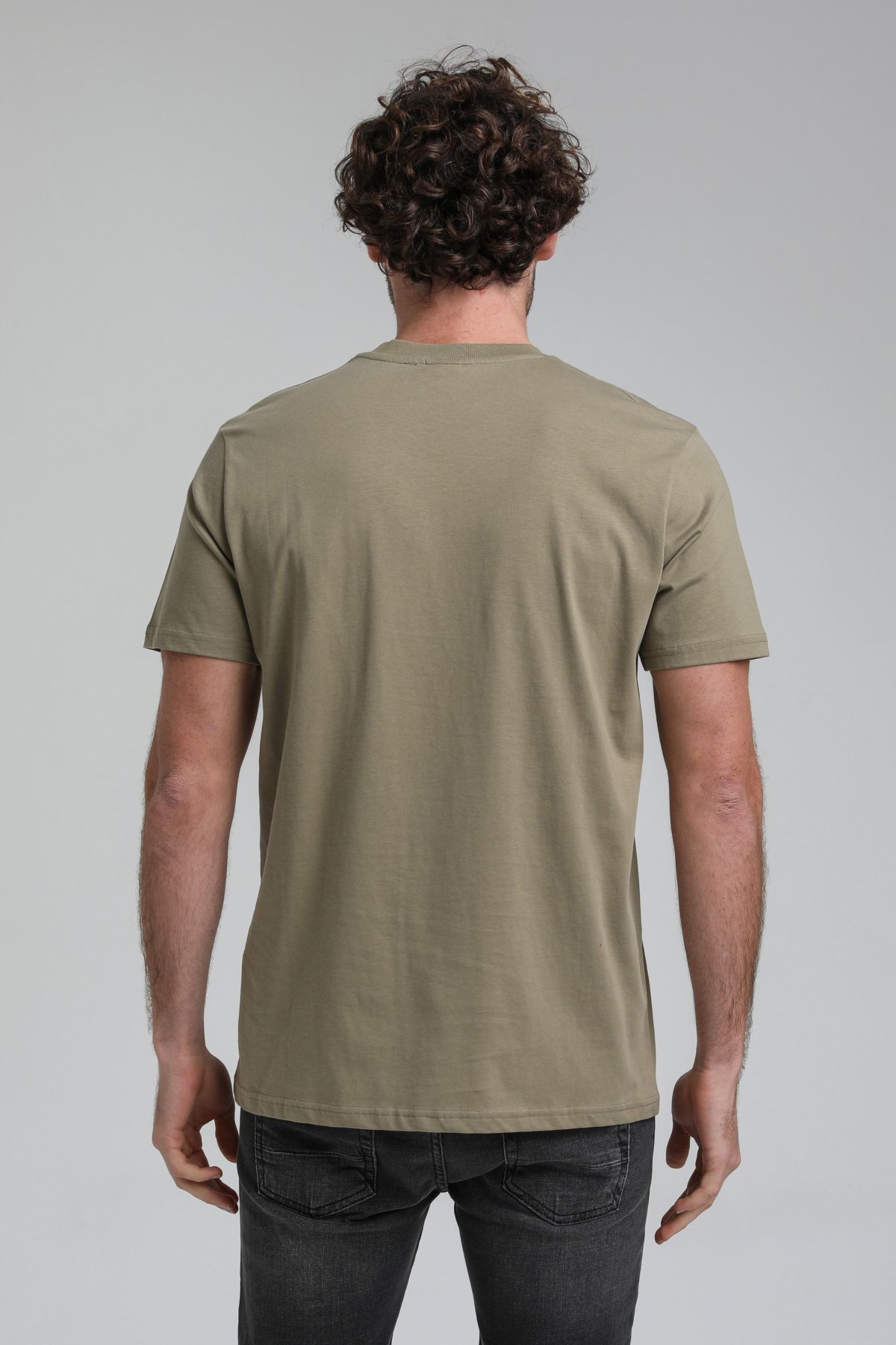 New World Polo Bisiklet Yaka Açık Haki Slim Fit Tişört 23SSM20288