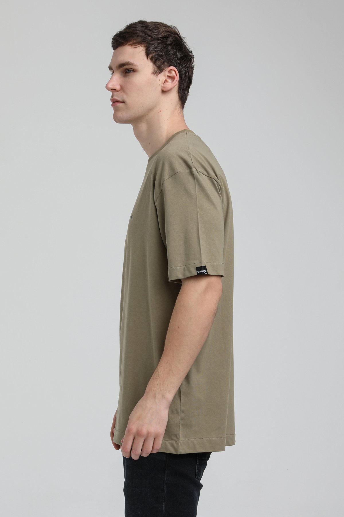 New World Polo Bisiklet Yaka Açık Haki Slim Fit Tişört 23SSM20334