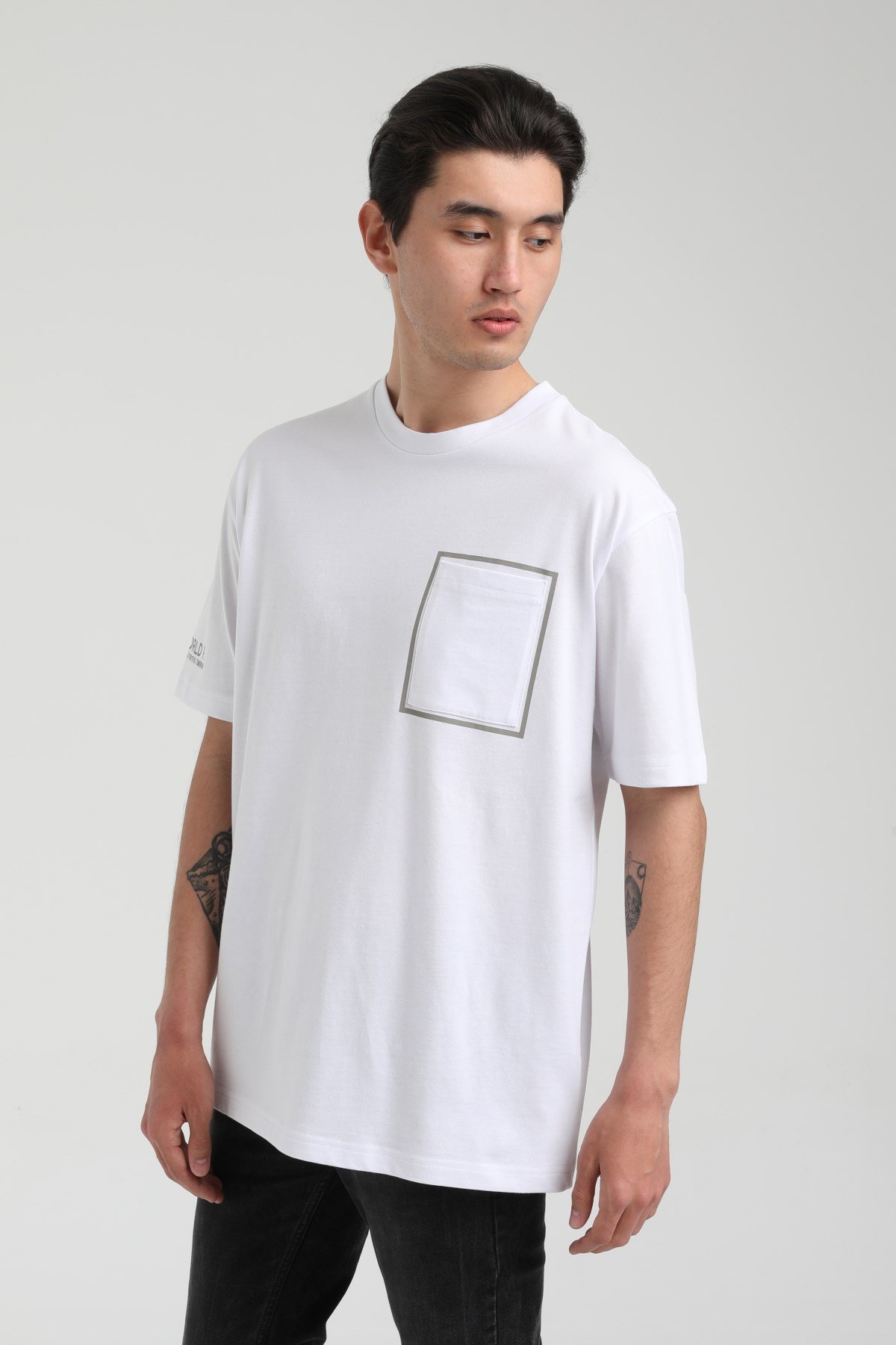 New World Polo Bisiklet Yaka Beyaz Oversize Tişört 22.01.T4.006
