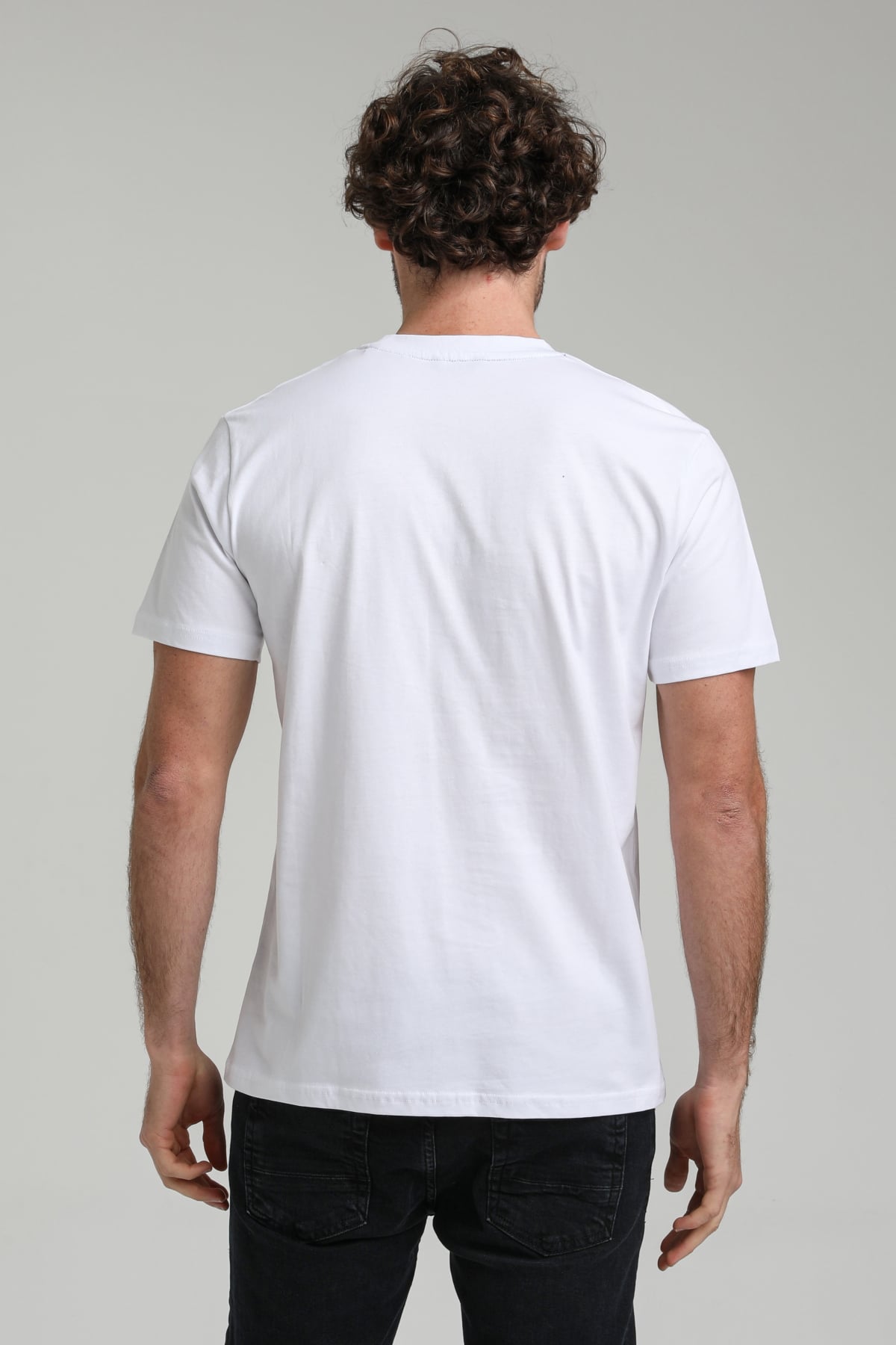 New World Polo Bisiklet Yaka Beyaz Regular Custom Tişört 23SSM20292