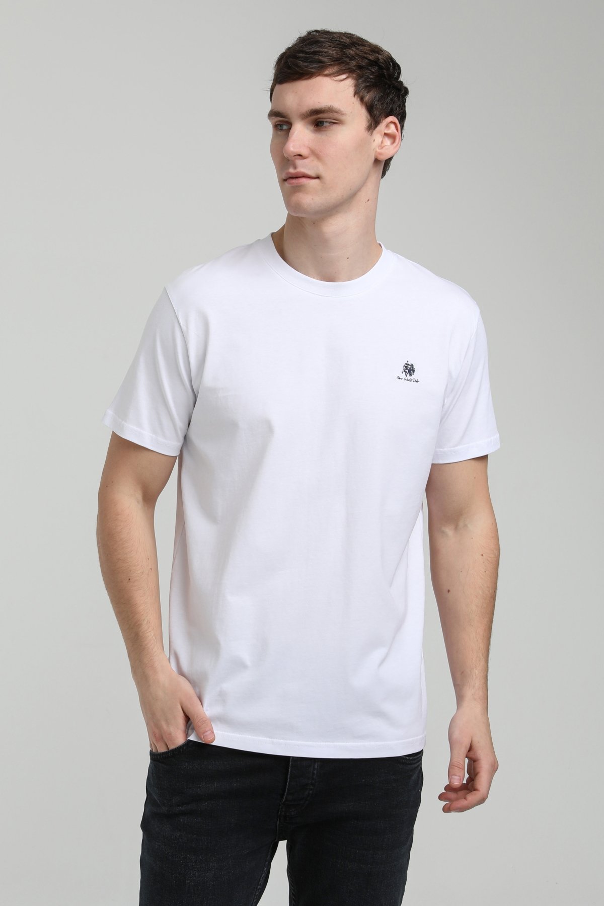 New World Polo Bisiklet Yaka Beyaz Regular Custom Tişört 23SSM20311