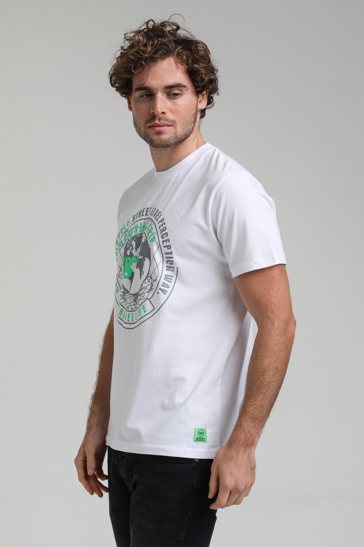 New World Polo Bisiklet Yaka Beyaz Regular Custom Tişört 23SSM20292