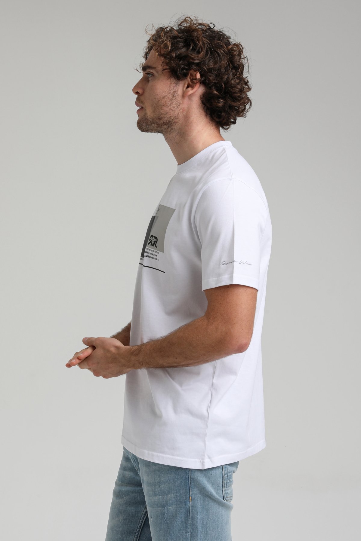 New World Polo Bisiklet Yaka Beyaz Regular Custom Tişört 23SSM20294