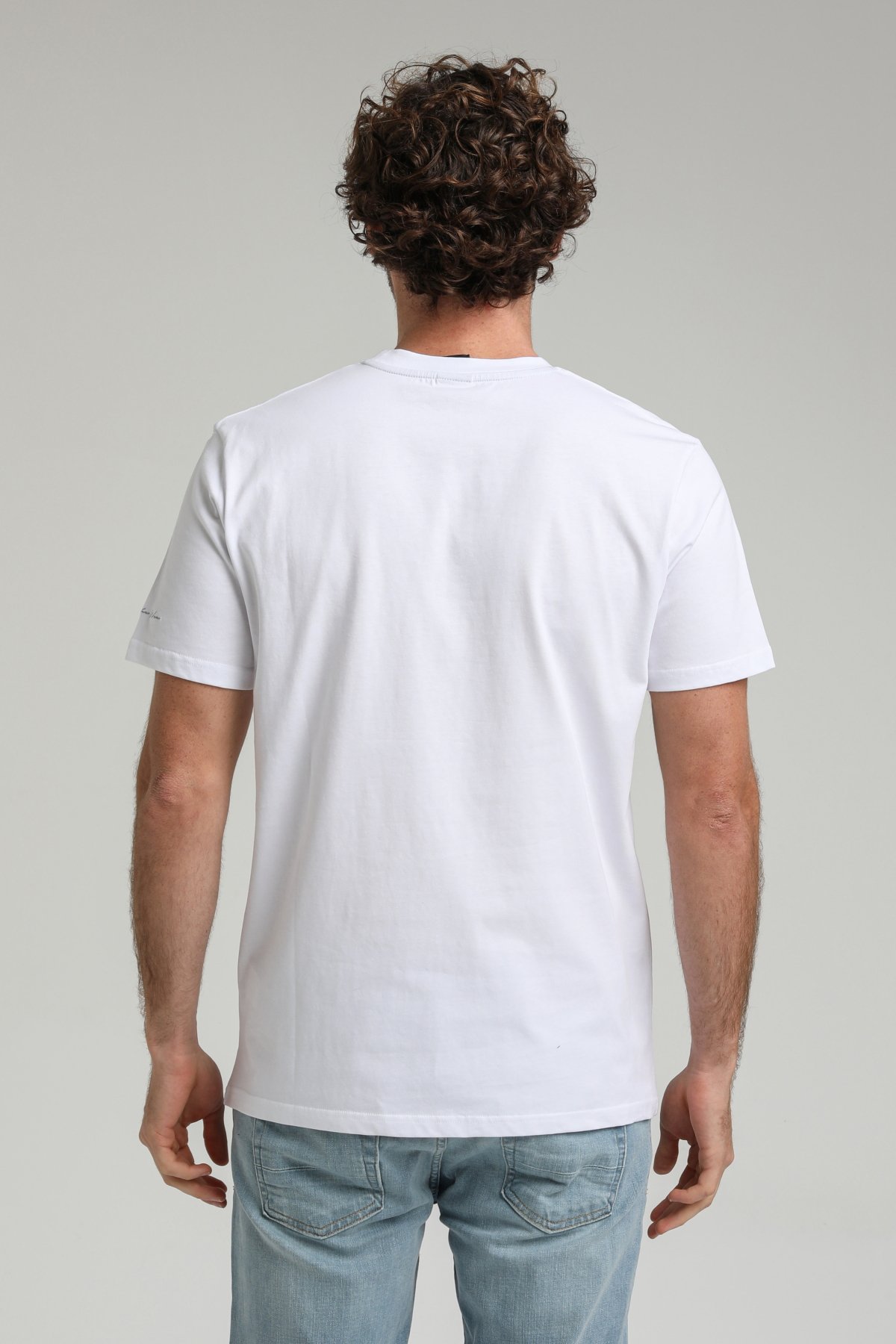 New World Polo Bisiklet Yaka Beyaz Regular Custom Tişört 23SSM20294