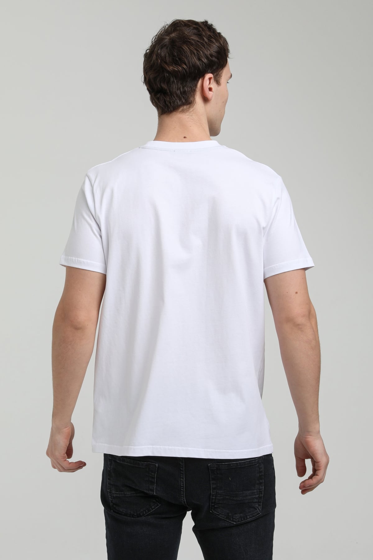 New World Polo Bisiklet Yaka Beyaz Regular Custom Tişört 23SSM20311