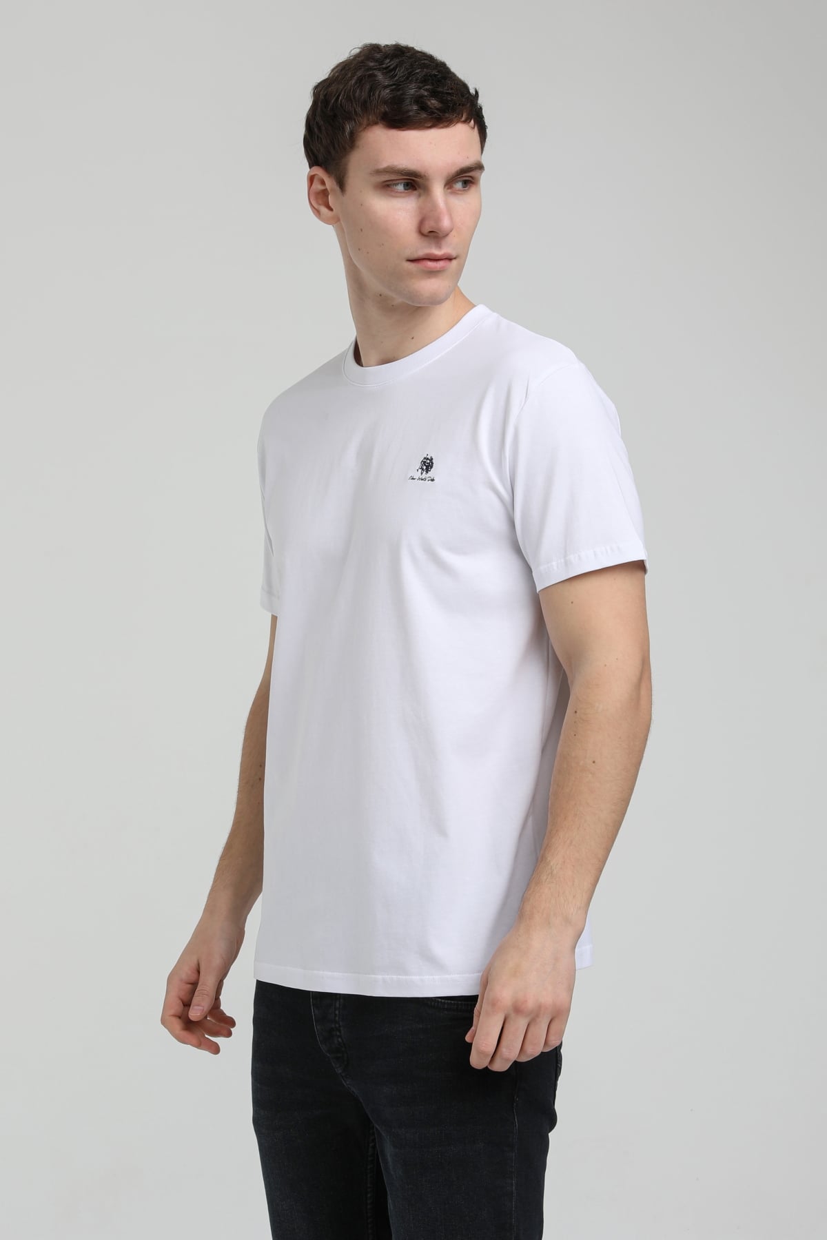 New World Polo Bisiklet Yaka Beyaz Regular Custom Tişört 23SSM20311